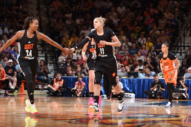 Tamika Catchings and Elena Delle Donne at WNBA All-Star 2015
