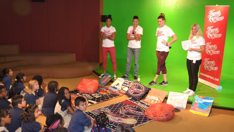 Briann January, LayshiaClarendon, Jeanette Pohlen, and Fever Cares
