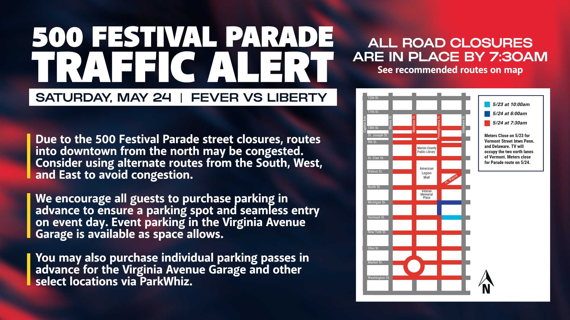 Fever 500 Festival Traffic alert