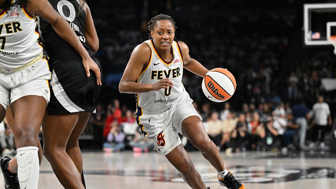 Mitchell Scores 34 as Fever Win in Las Vegas in Game 1