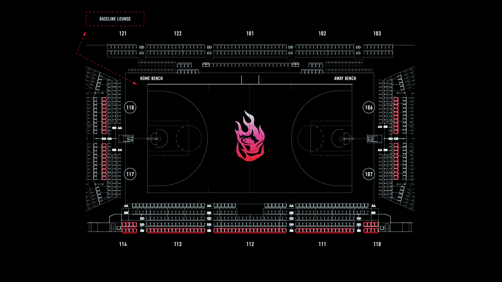 Baseline Lounge Pricing Map