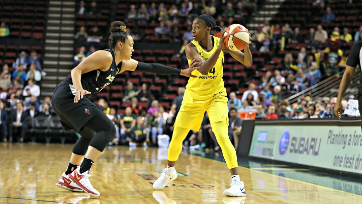 Storm Hits WNBA Record 17 Three's, Routs Las Vegas