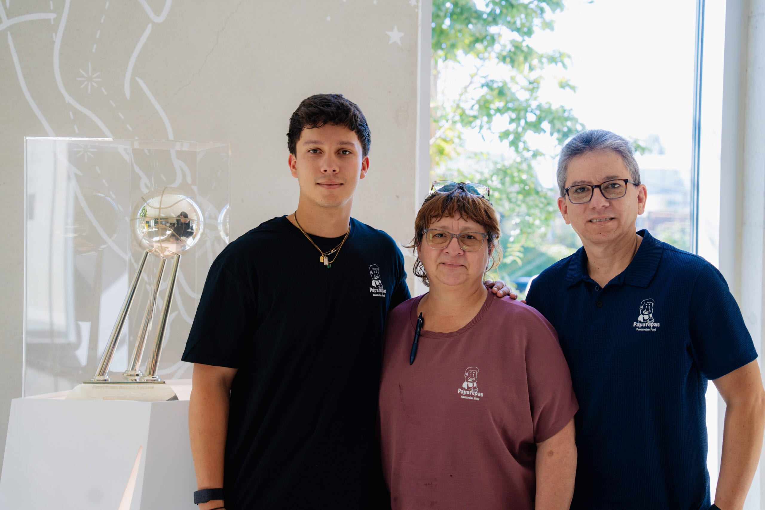 The Carrero family, owners of Paparepas, at the BECU Storm Center