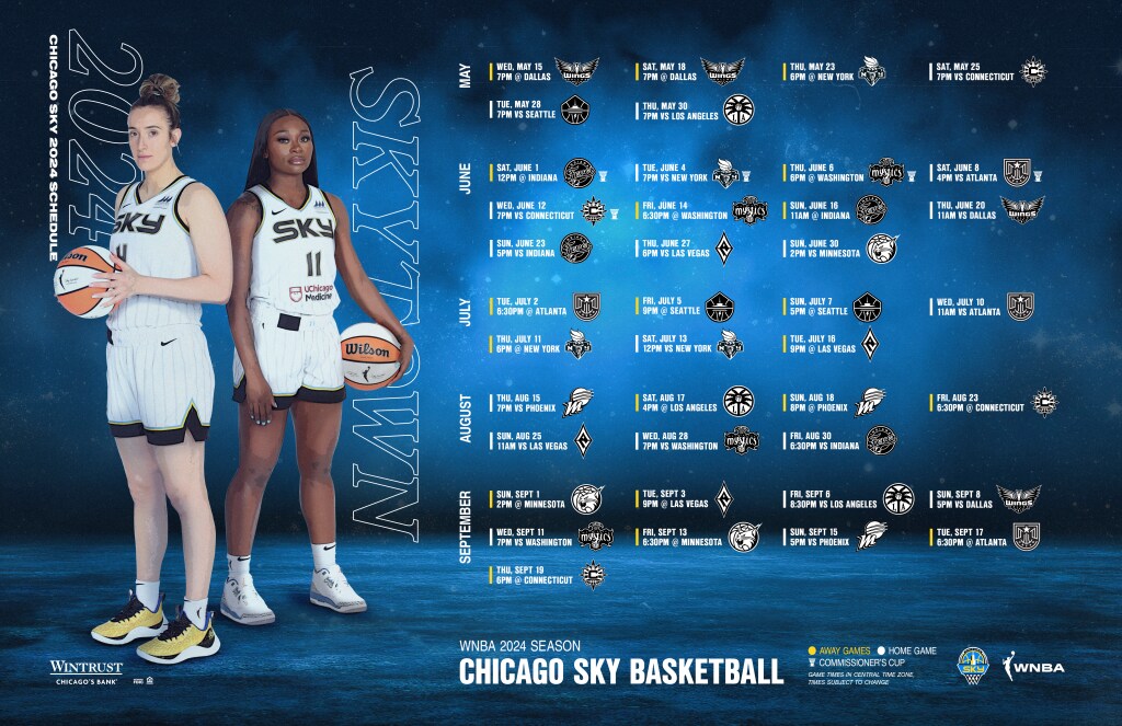 Chicago Sky Announces 2024 Schedule 2024 Schedule Release Poster 17x11 Landscape 1024x663 
