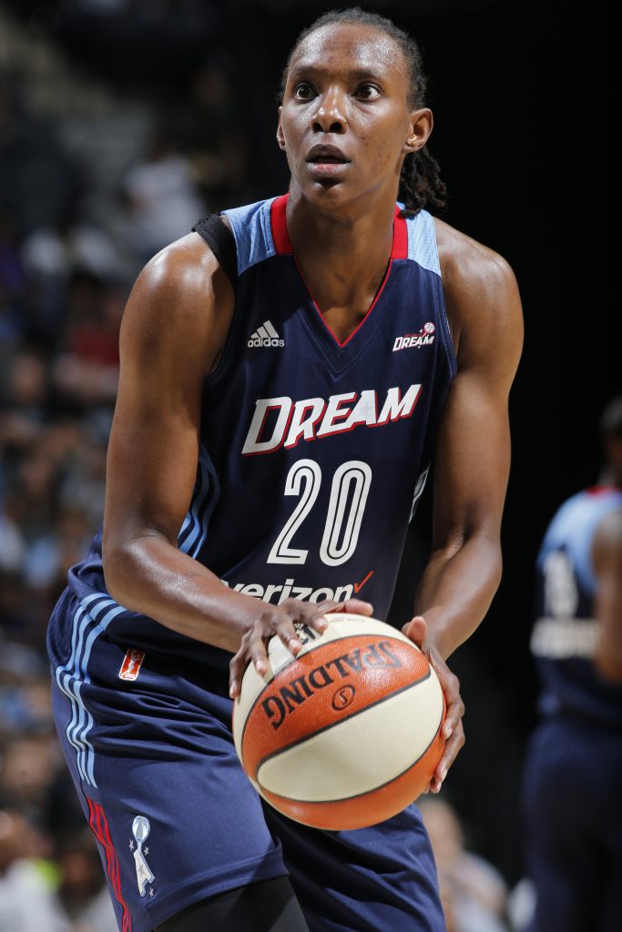 SAN ANTONIO, TX - JUNE 25: Sancho Lyttle #20 of the Atlanta Dream shoots a free throw against the San Antonio Stars on June 25, 2016 at the AT&T Center in San Antonio, Texas. NOTE TO USER: User expressly acknowledges and agrees that, by downloading and or using this photograph, user is consenting to the terms and conditions of the Getty Images License Agreement. Mandatory Copyright Notice: Copyright 2016 NBAE (Photos by Chris Covatta/NBAE via Getty Images)