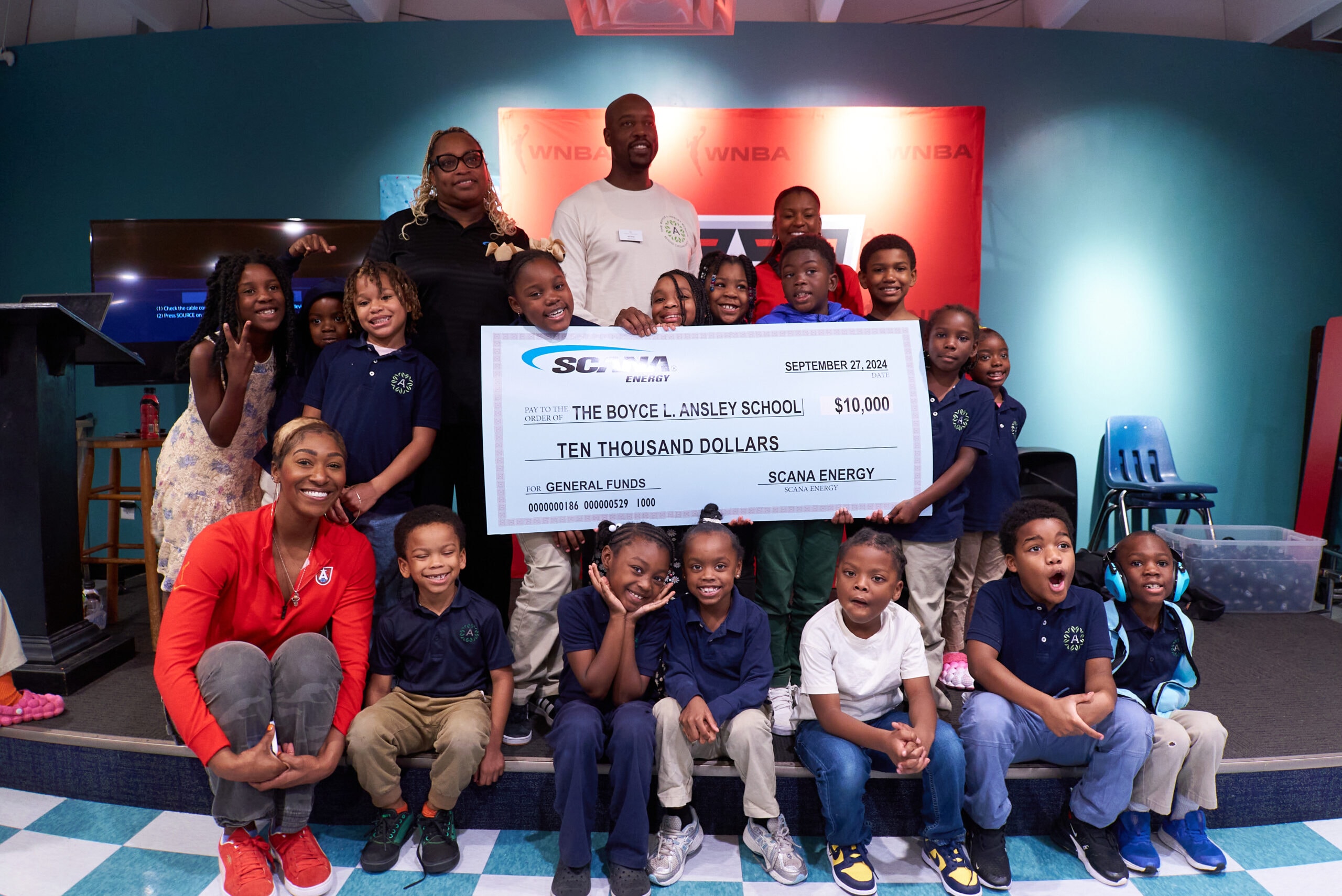 Scana Presenting Check to Boyce Ansley School