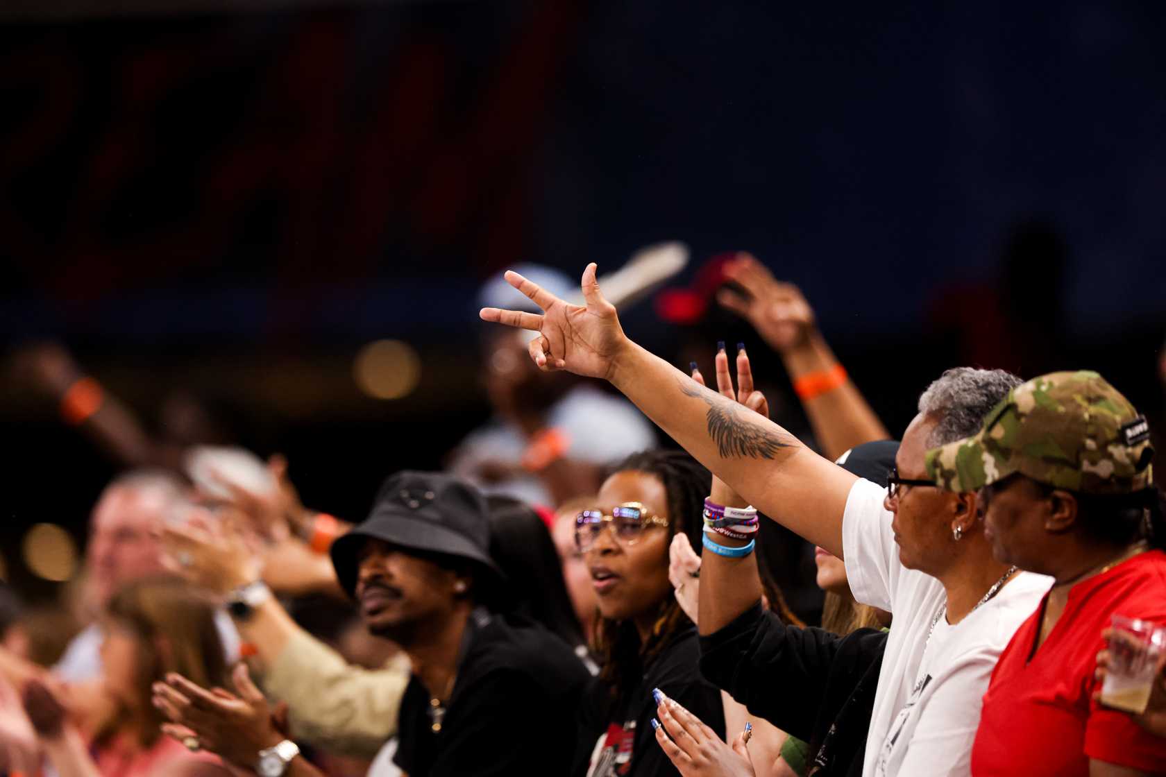 Fans at a basketball game