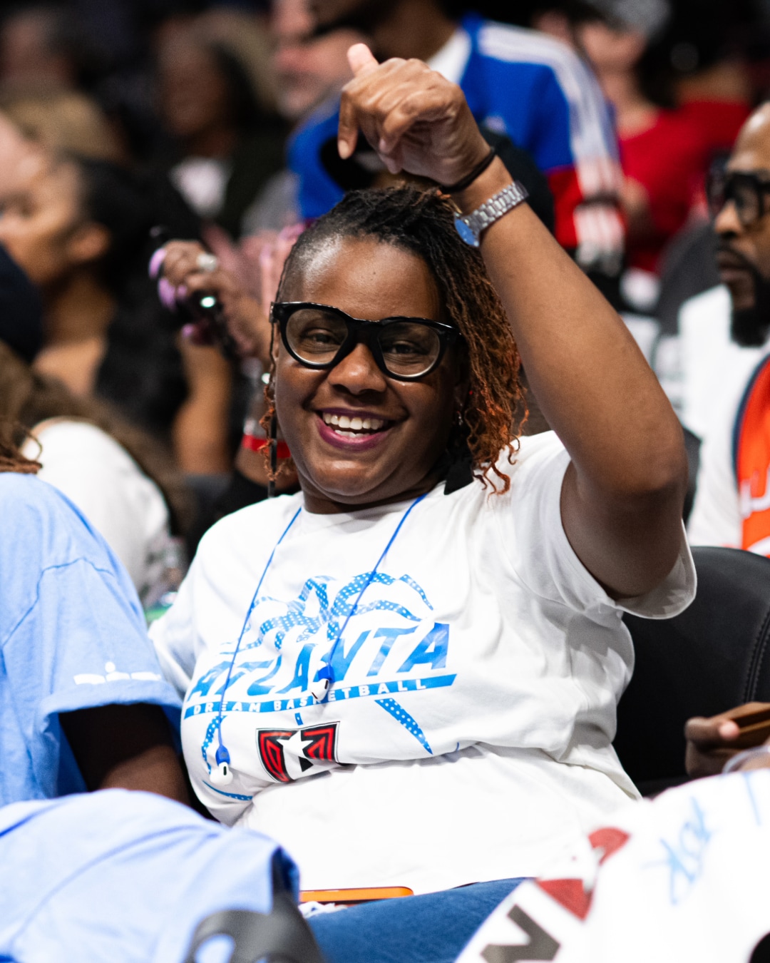An Atlanta Dream fan at State Farm Arena