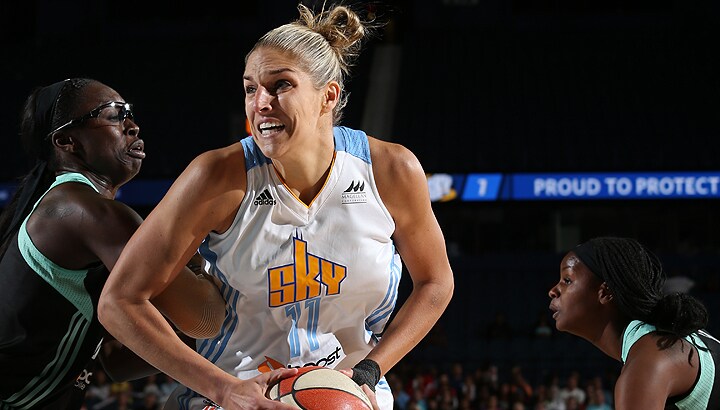 Elena Delle Donne posted 26 points and 13 rebounds but the Sky lost to Liberty on Tuesday.