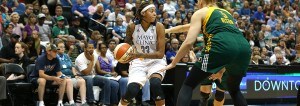 Seimone Augustus scored 15 points as the Lynx routed the Storm on Friday.