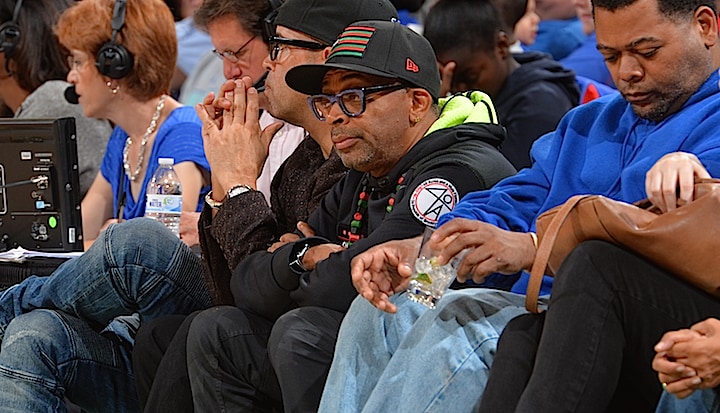 NEW YORK,NY - SEPTEMBER 22 :  Director Spike Lee looks on during the New York Liberty against the Washington Mystics during game One of the WNBA Semi-Finals at Madison Square Garden on September 22, 2015 in New York, New York NOTE TO USER: User expressly acknowledges and agrees that, by downloading and/or using this Photograph, user is consenting to the terms and conditions of the Getty Images License Agreement. Mandatory Copyright Notice: Copyright 2015 NBAE (Photo by Jesse D. Garrabrant/NBAE via Getty Images)