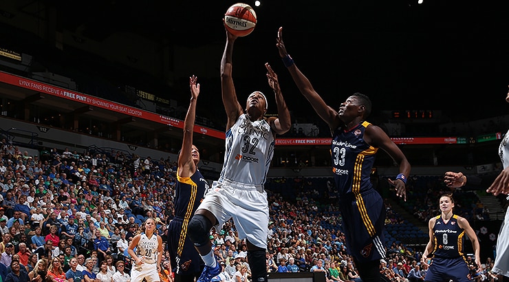 Rebekkah Brunson had 14 points and 11 rebounds as the Lynx routed Fever on Friday. (Photo by David Sherman/NBAE via Getty Images)