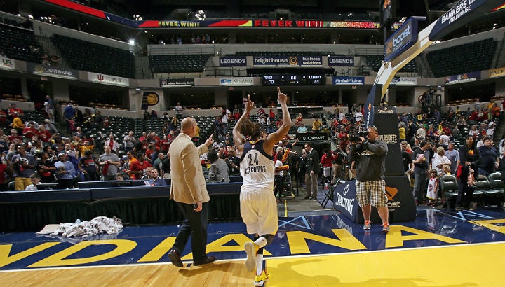 Indiana's Tamika Catchings scored 16 points in the second half to rally the Fever to a 70-64 win over the New York Liberty in Game 2 of the Eastern Conference finals on Sunday