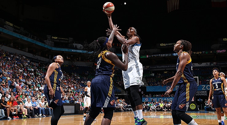 Sylvia Fowles exploded for 18 points and 14 rebounds as the Lynx defeated the Fever on Friday. (Photo by David Sherman/NBAE via Getty Images