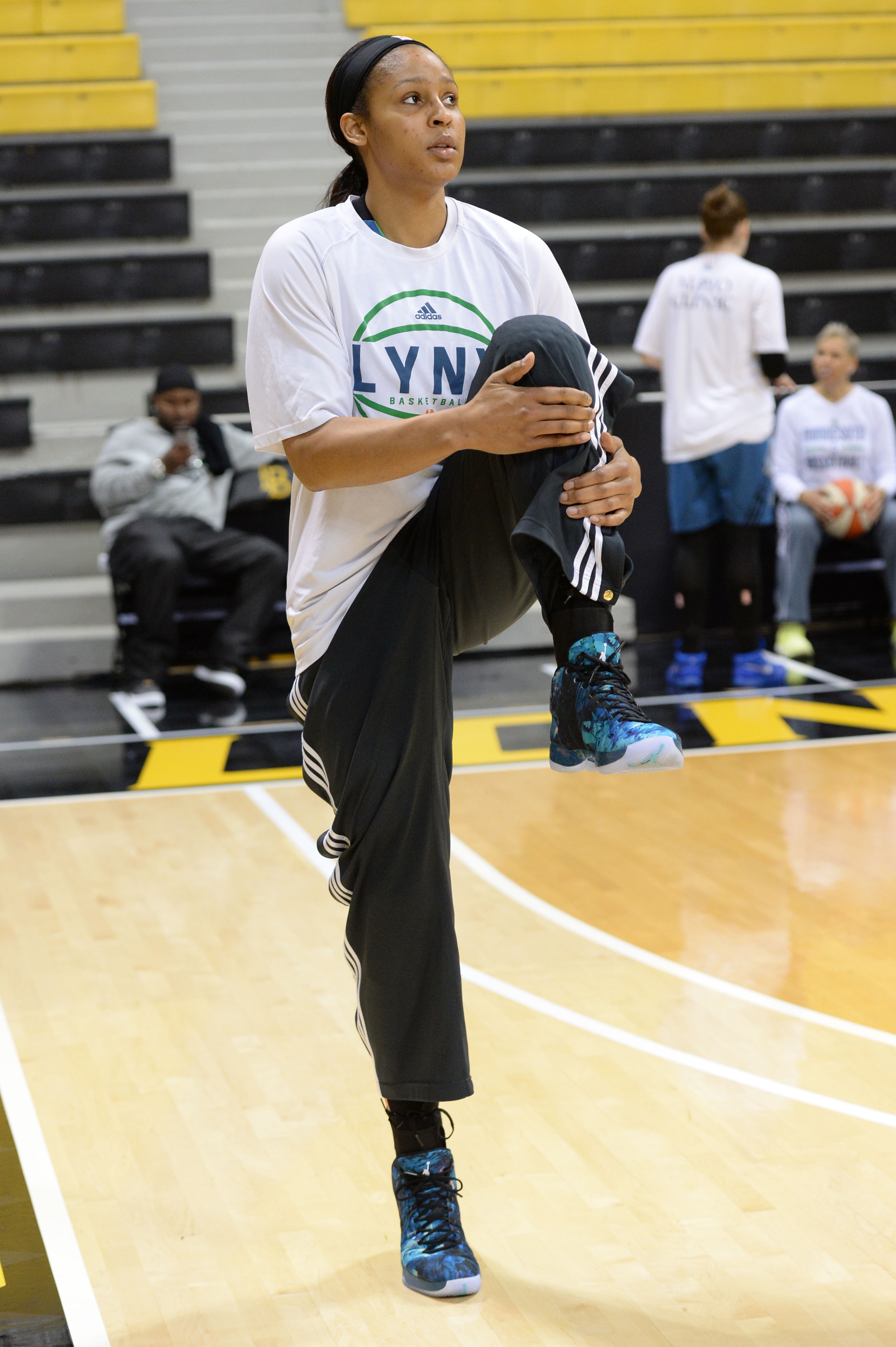 Maya Moore #23 of the Minnesota Lynx stretches before Game Two of the WNBA Western Conference Semifinals