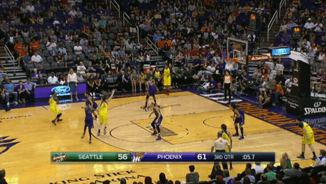 Cutting through the lane, grabbing the pass and finishing with a reverse layup
