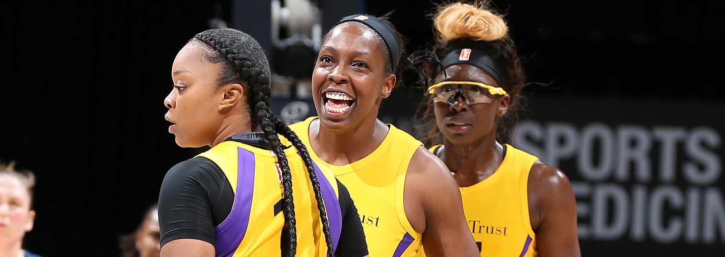 LA Sparks Odyssey Sims, Chelsea Gray and Essence Carson
