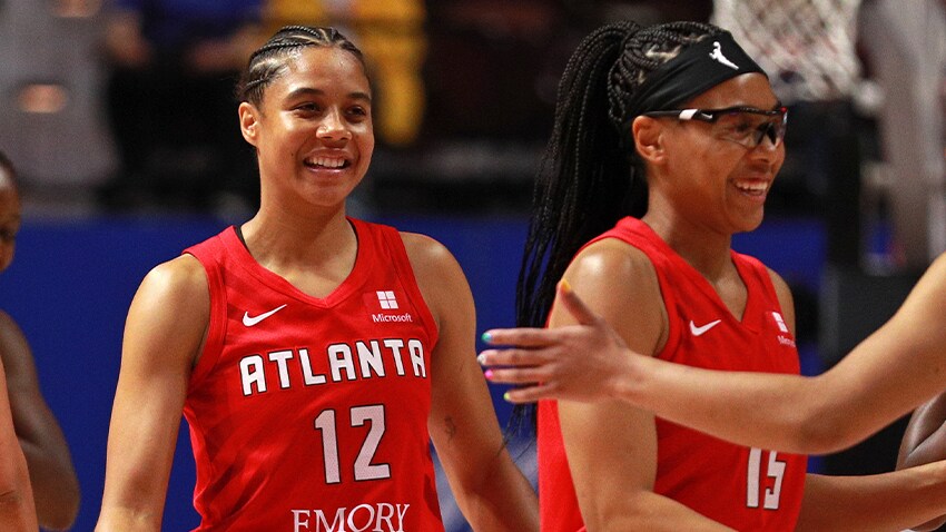 Nia Coffey and Allisha Gray
