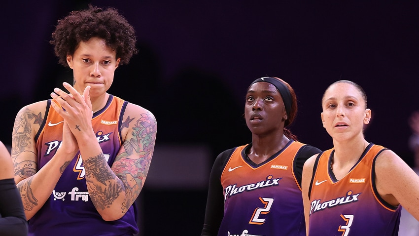 Brittney Griner, Kahleah Copper, and Diana Taurasi