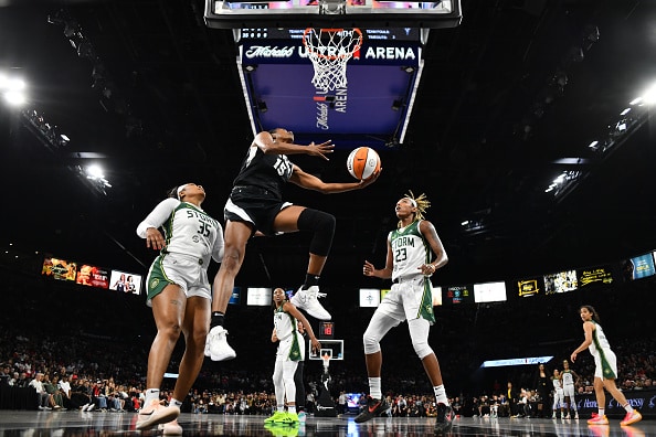 Tiffany Hayes of the Las Vegas Aces