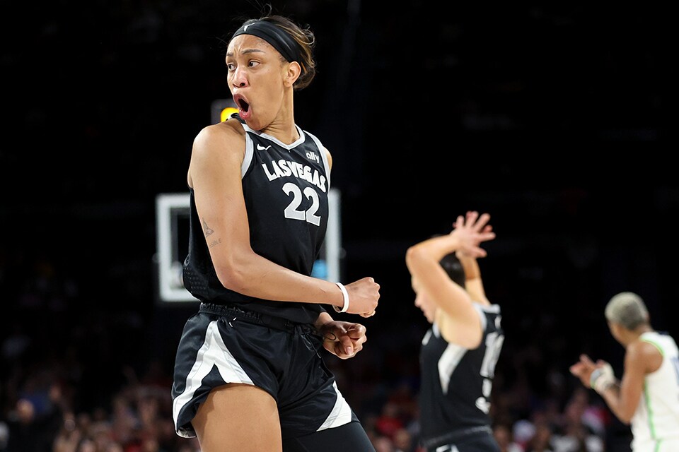 #22 A'ja Wilson of the Las Vegas Aces