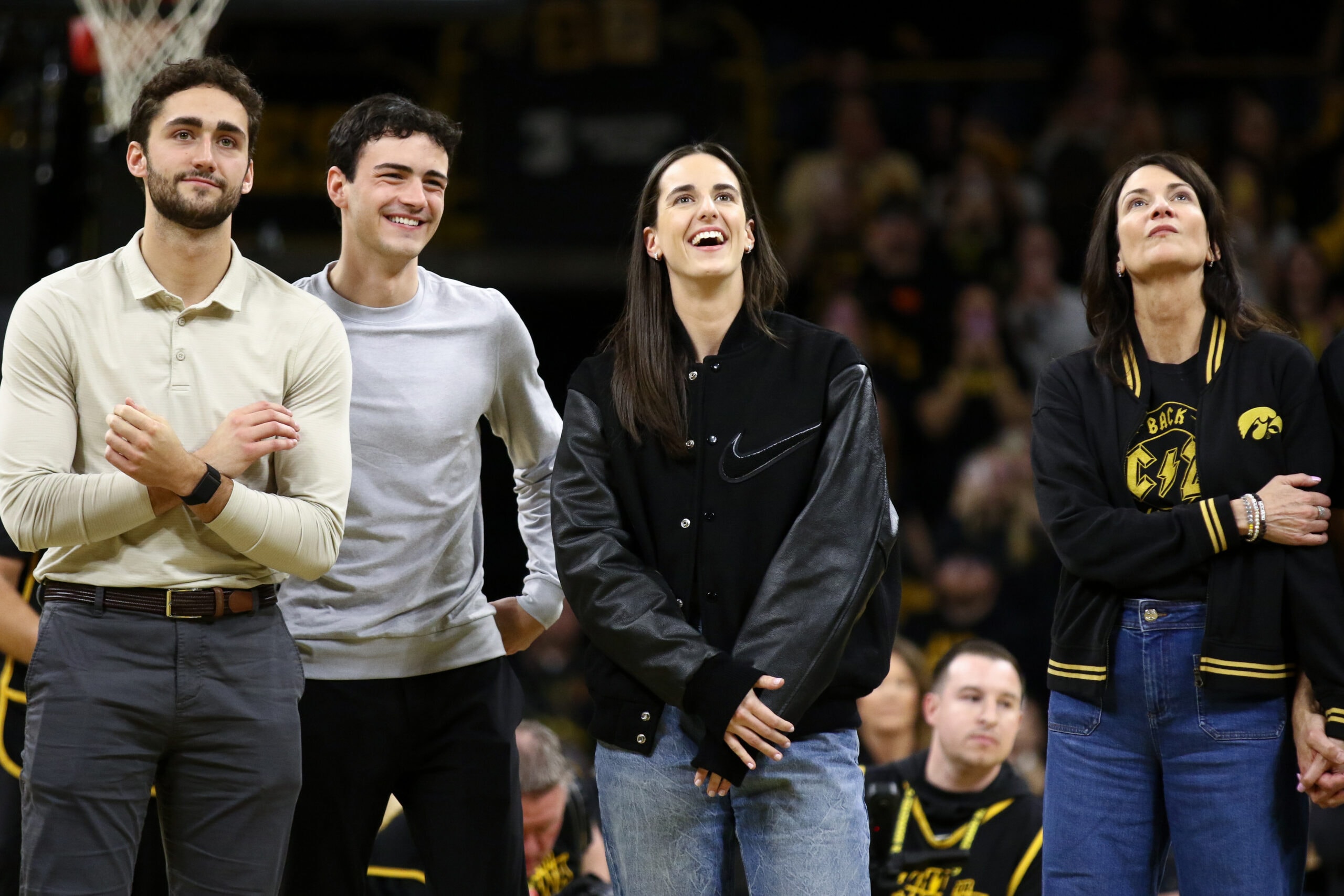 Caitlin Clark with her family