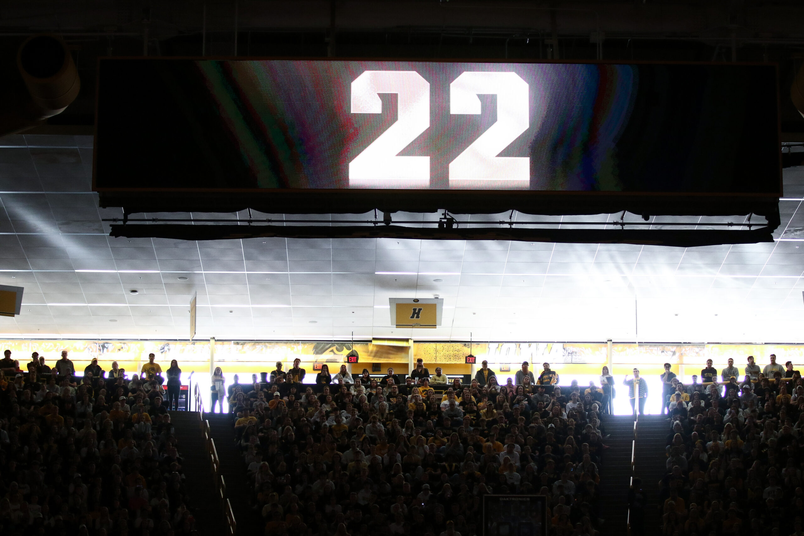 Caitlin Clark&#8217;s jersey number on scoreboard