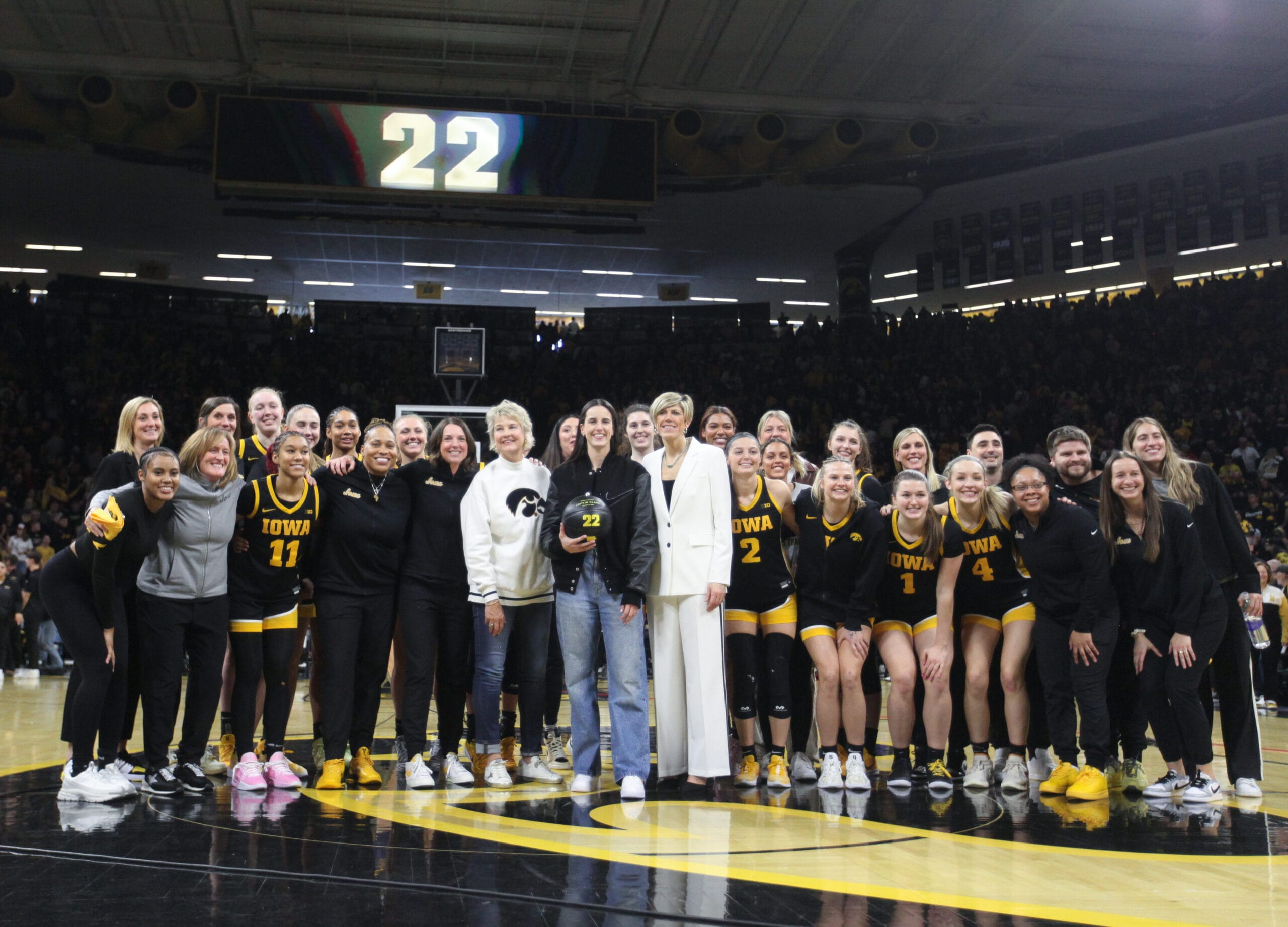 Caitlin Clark with her Iowa family