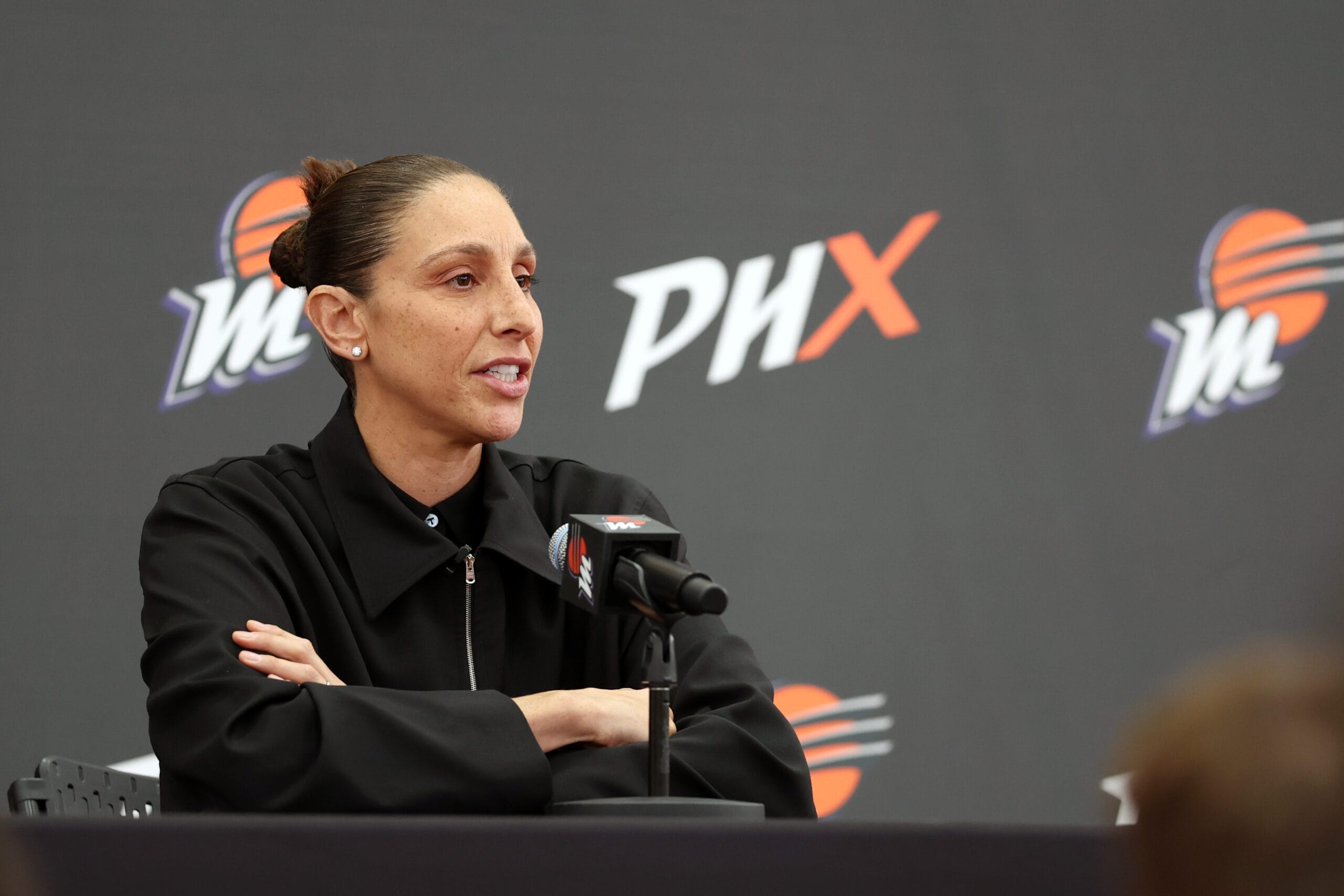 Diana Taurasi speaks during her retirement press conference