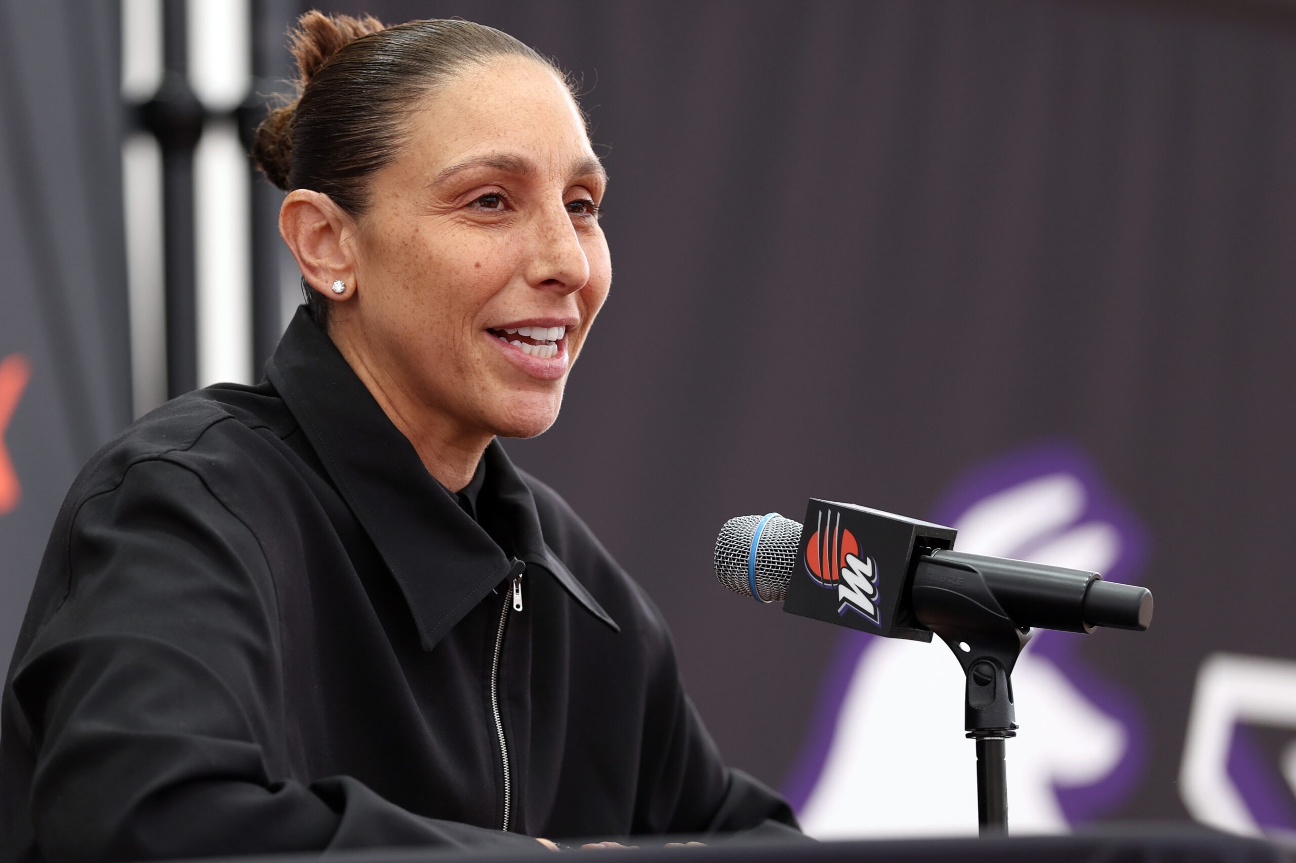 Diana Taurasi speaks during her retirement press conference