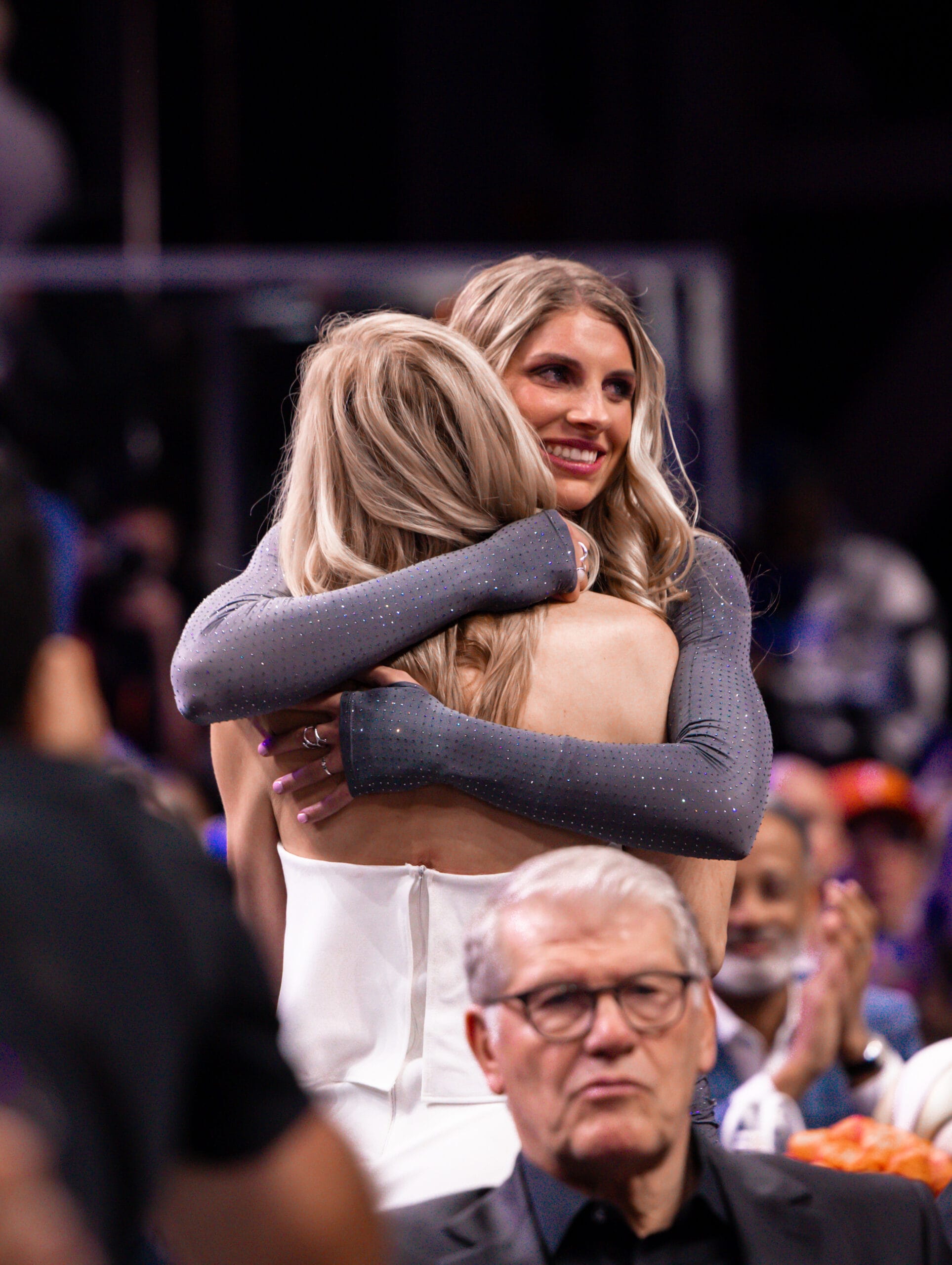 Sarah Ashlee Barker hugging her mom at the 2025 WNBA Draft
