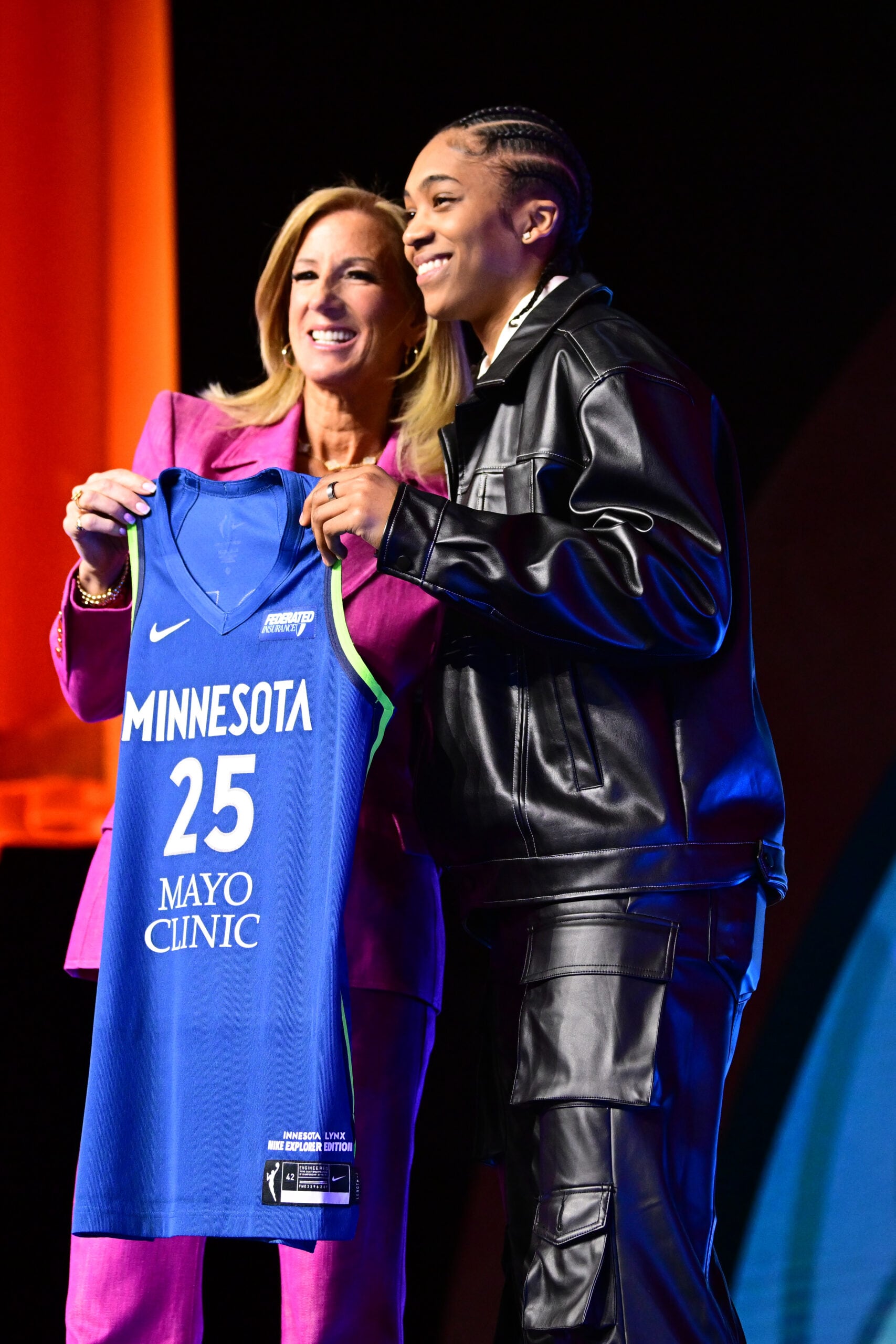 Aubrey Griffin gets drafted by the Minnesota Lynx during the 2025 WNBA Draft on April 14, 2025 at The Shed in New York, New York