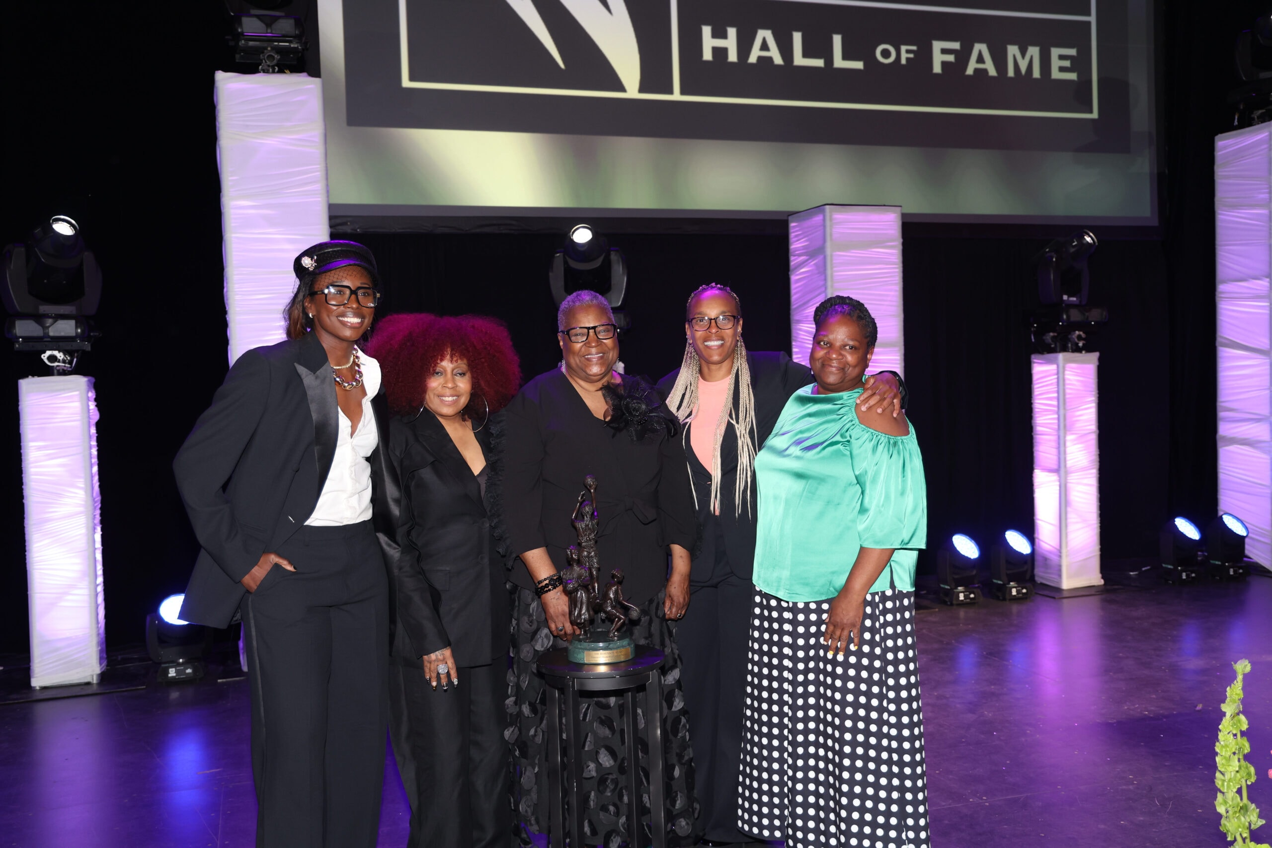 Cappie Pondexter family pictured at the at the Women’s Basketball Hall of Fame ceremony