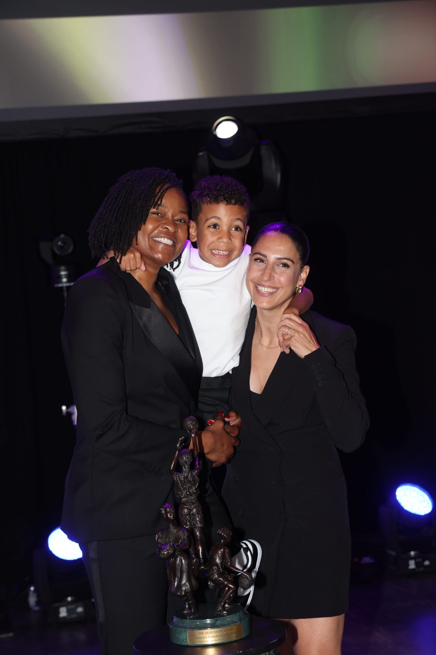 Alana Beard with her family at the Women’s Basketball Hall of Fame ceremony
