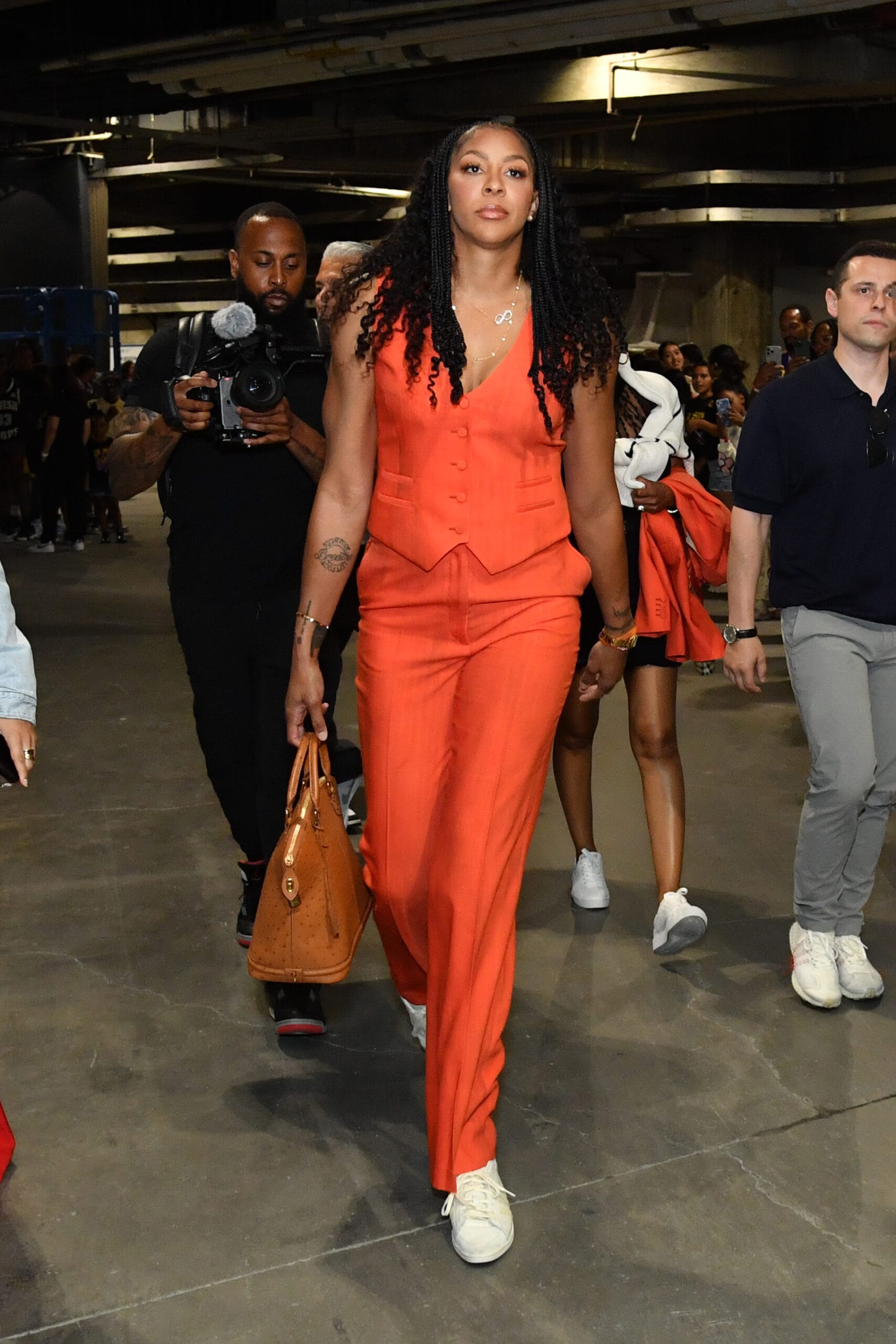 Candace Parker arrives to the arena before her jersey retirement ceremony