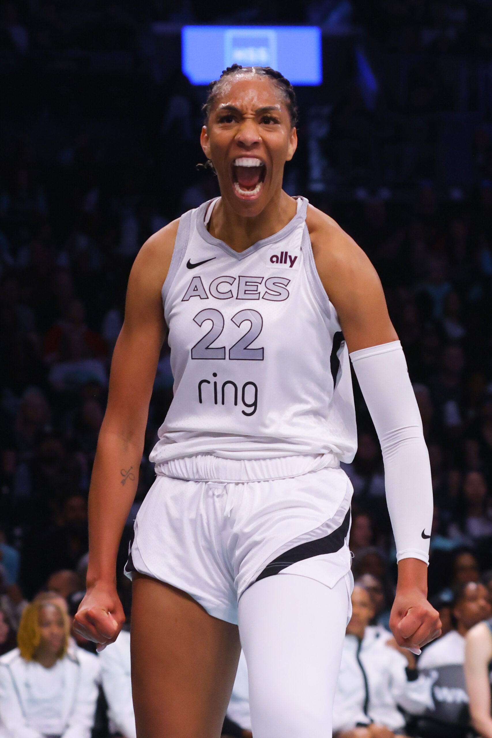 A'ja Wilson #22 of the Las Vegas Aces