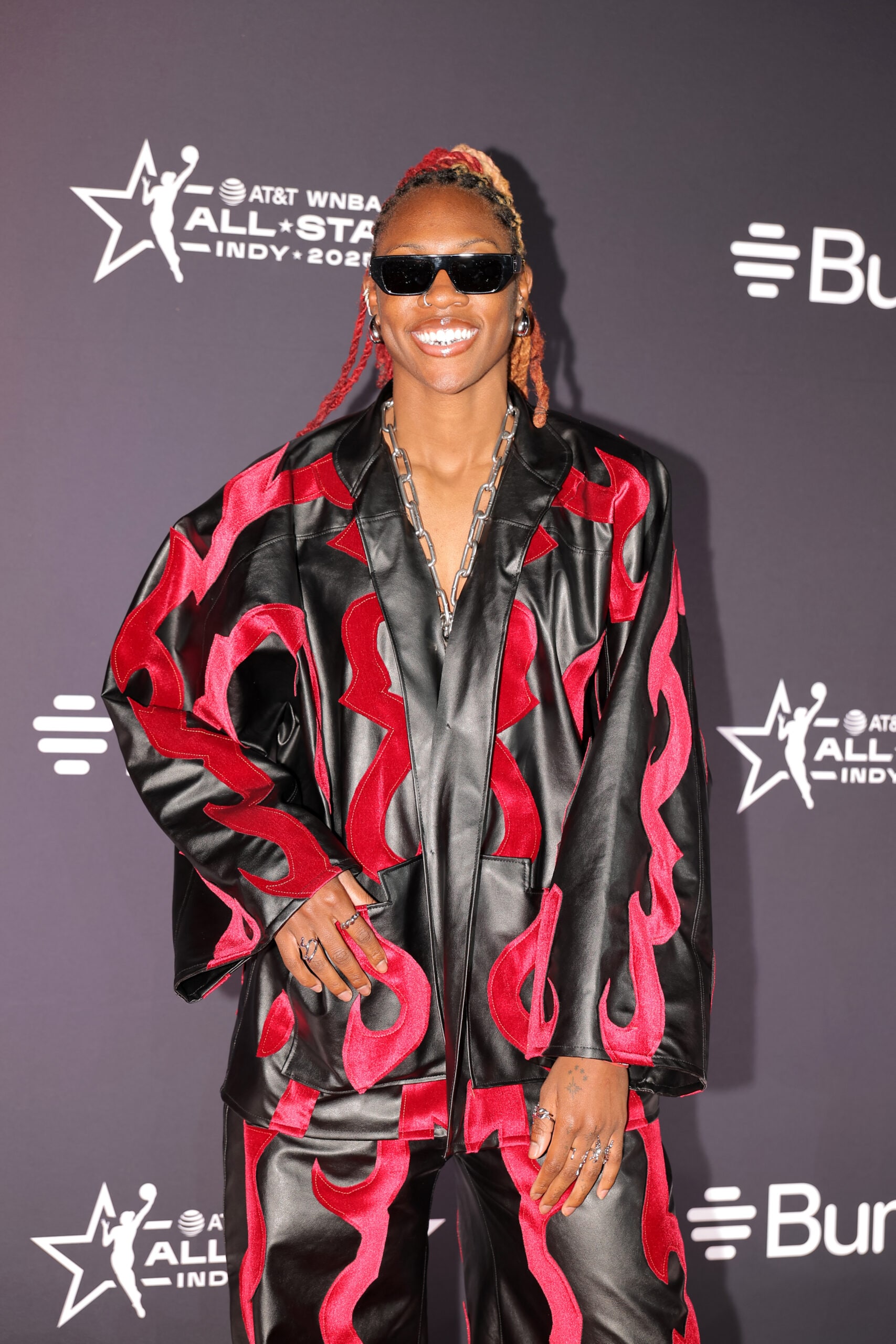Rhyne Howard #10 of the Atlanta Dream poses for a photo on the Orange Carpet as part of AT&T WNBA All-Star 2025 on July 17, 2025 at Indiana Convention Center in Indianapolis, Indiana.