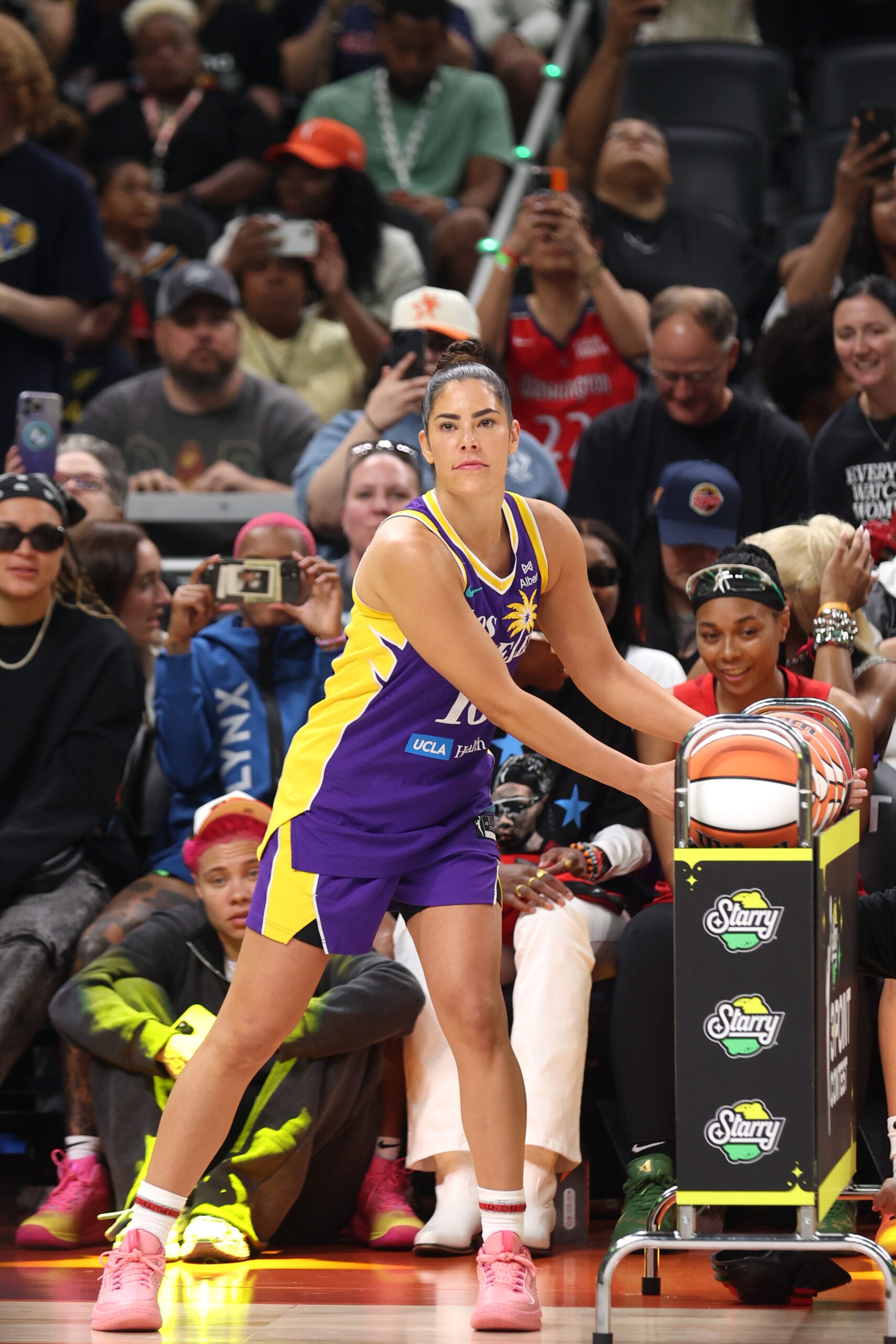 Kelsey Plum during the WNBA STARRY 3-Point Contest