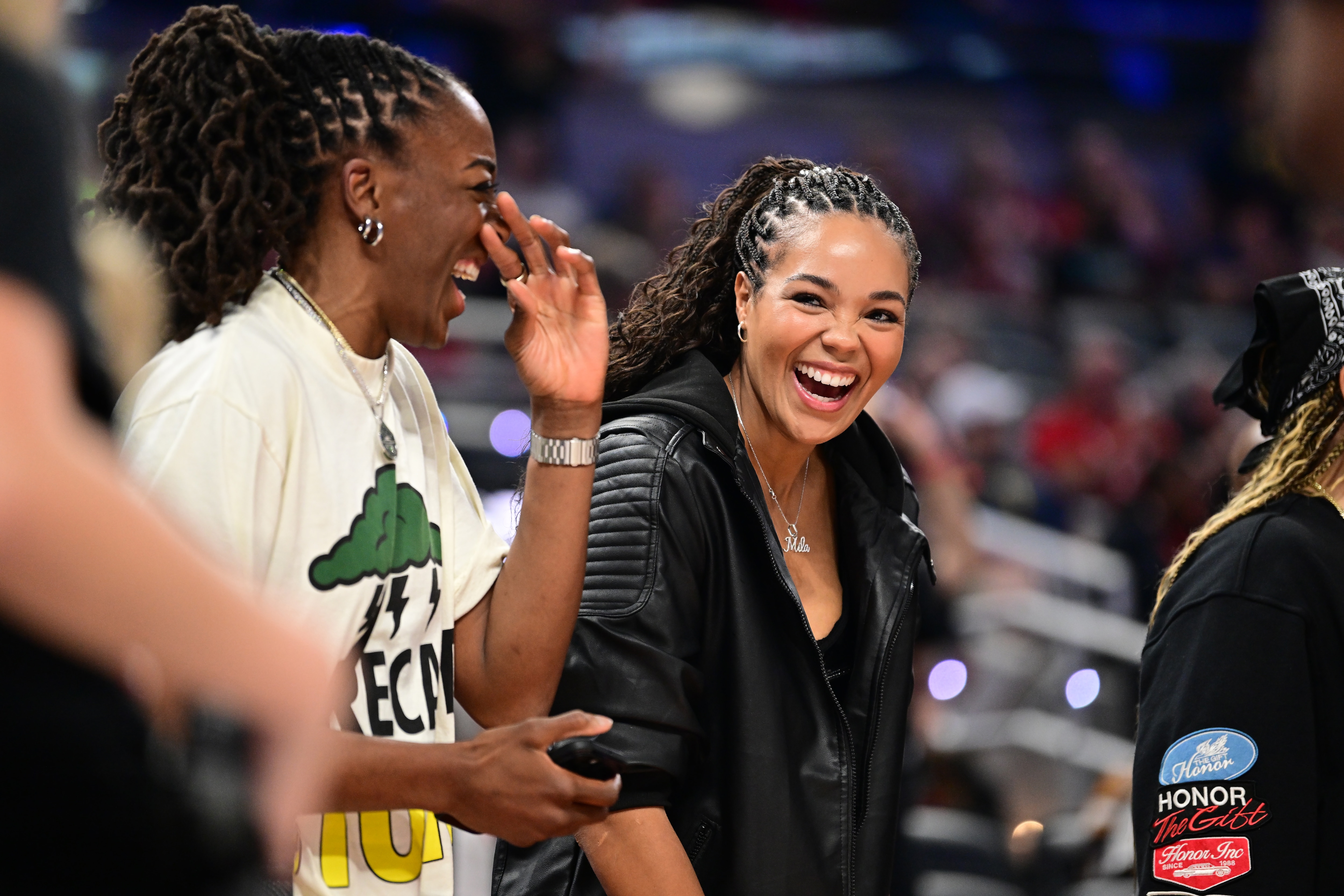 Napheesa Collier #24 of the Minnesota Lynx smiles during the Kia WNBA Skills Challenge and WNBA STARRY 3-Point Contest on July 18, 2025 at Gainbridge Fieldhouse in Indianapolis, Indiana.