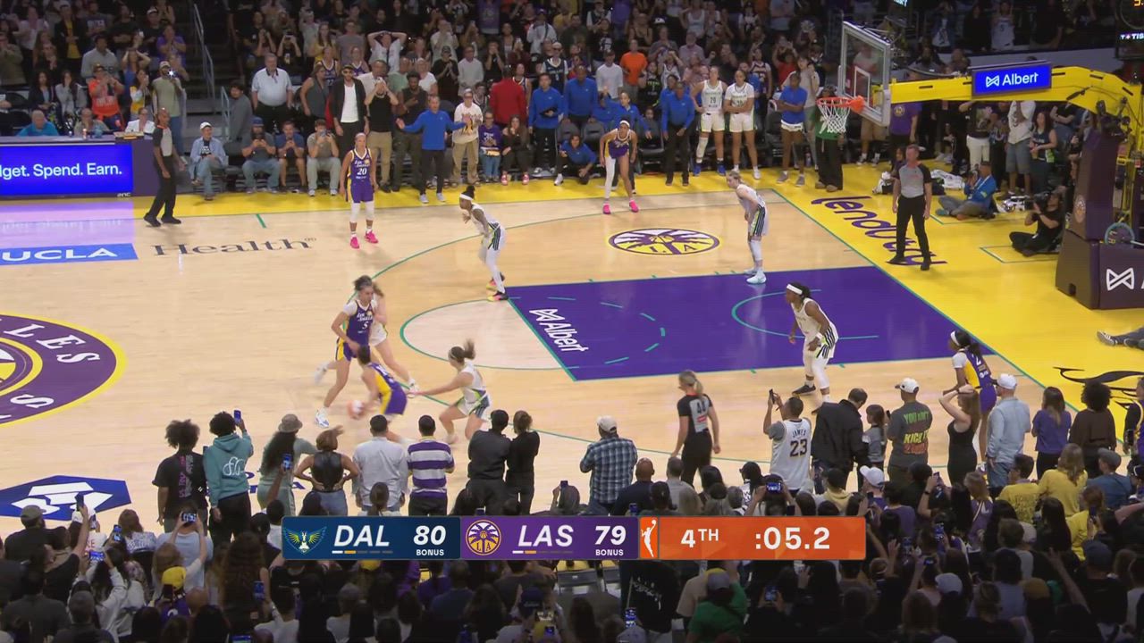 Kelsey Plum knocks it down as the clock expires
