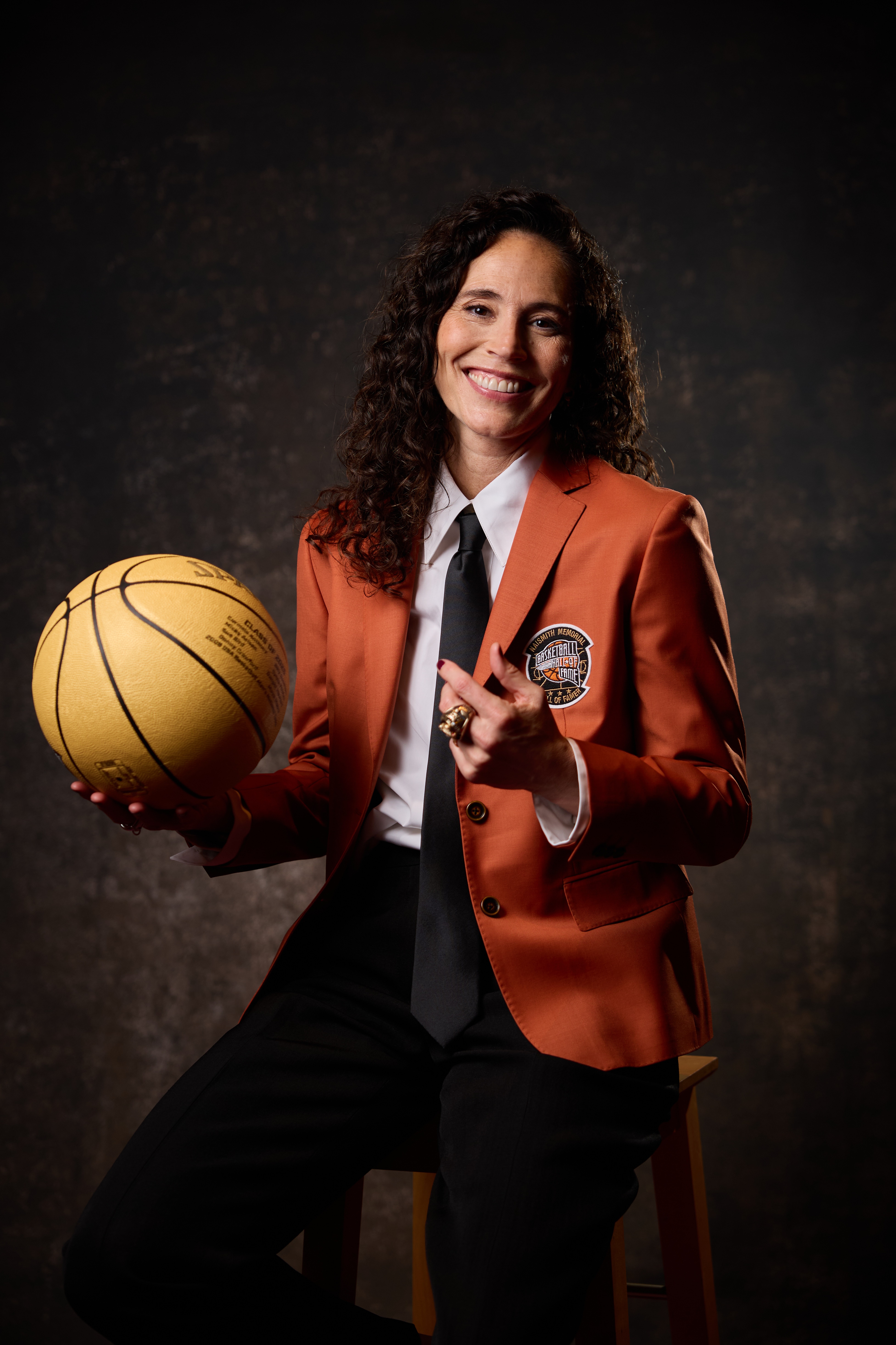 Sue Bird poses for a portrait during the the Naismith Basketball Hall of Fame Enshrinement tip-off celebration and awards gala at Mohegan Sun on September 5, 2025 in Uncasville, Connecticut.