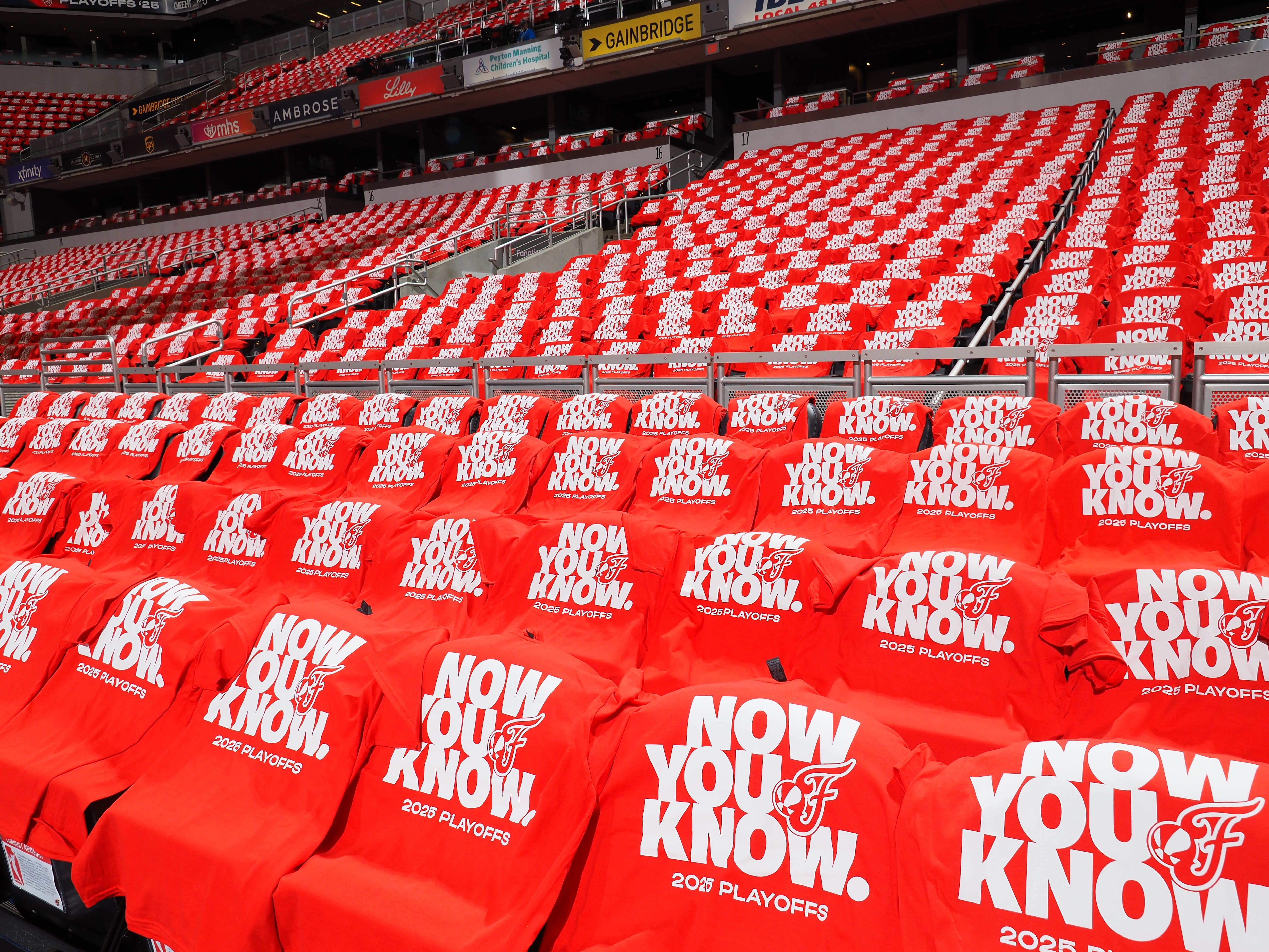 The t-shirt that the Indiana Fever is giving away at the stadium during Round 1 Game 2.
