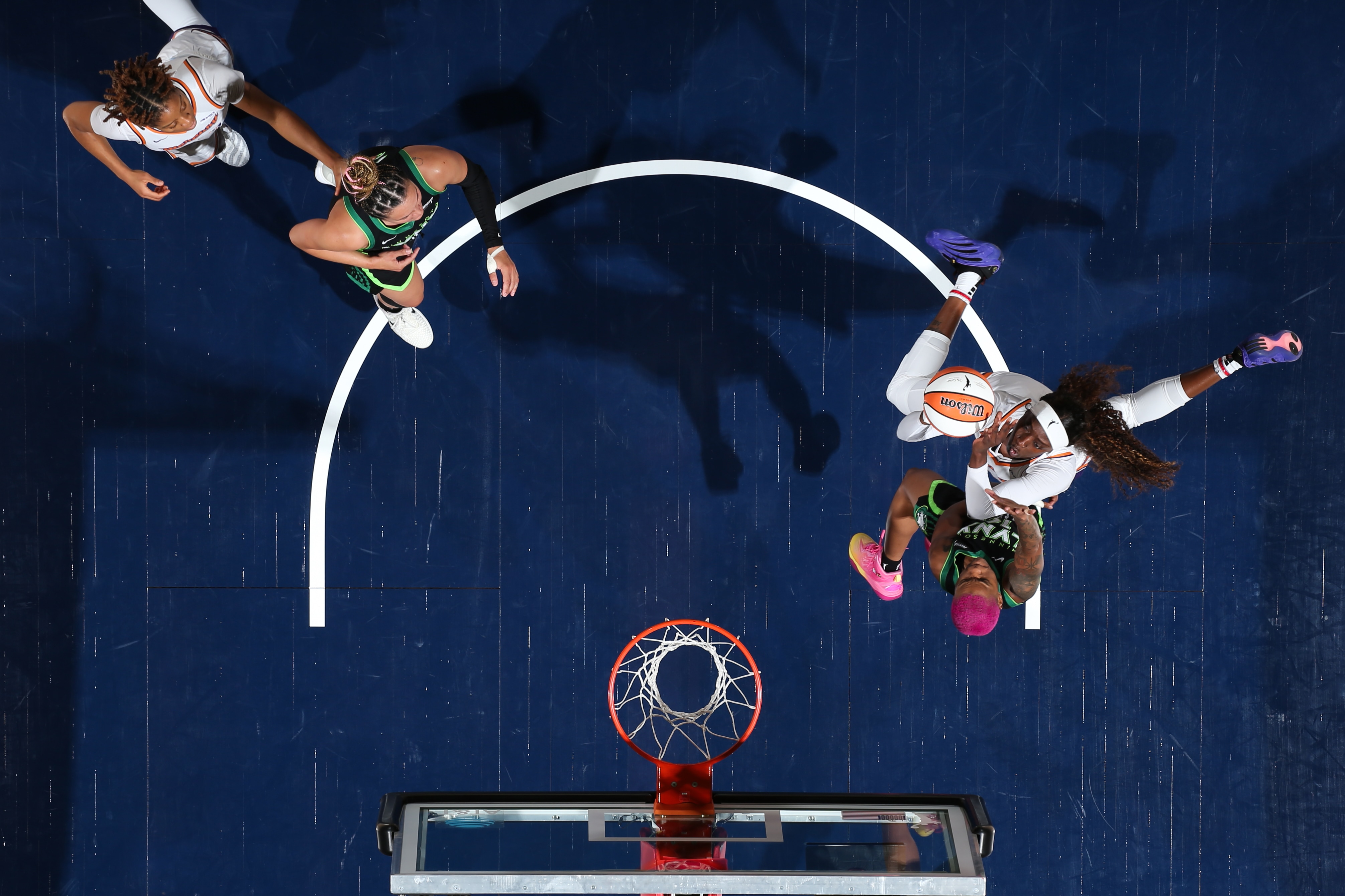Kahleah Copper #2 of the Phoenix Mercury drives to the basket during the game against the Minnesota Lynx