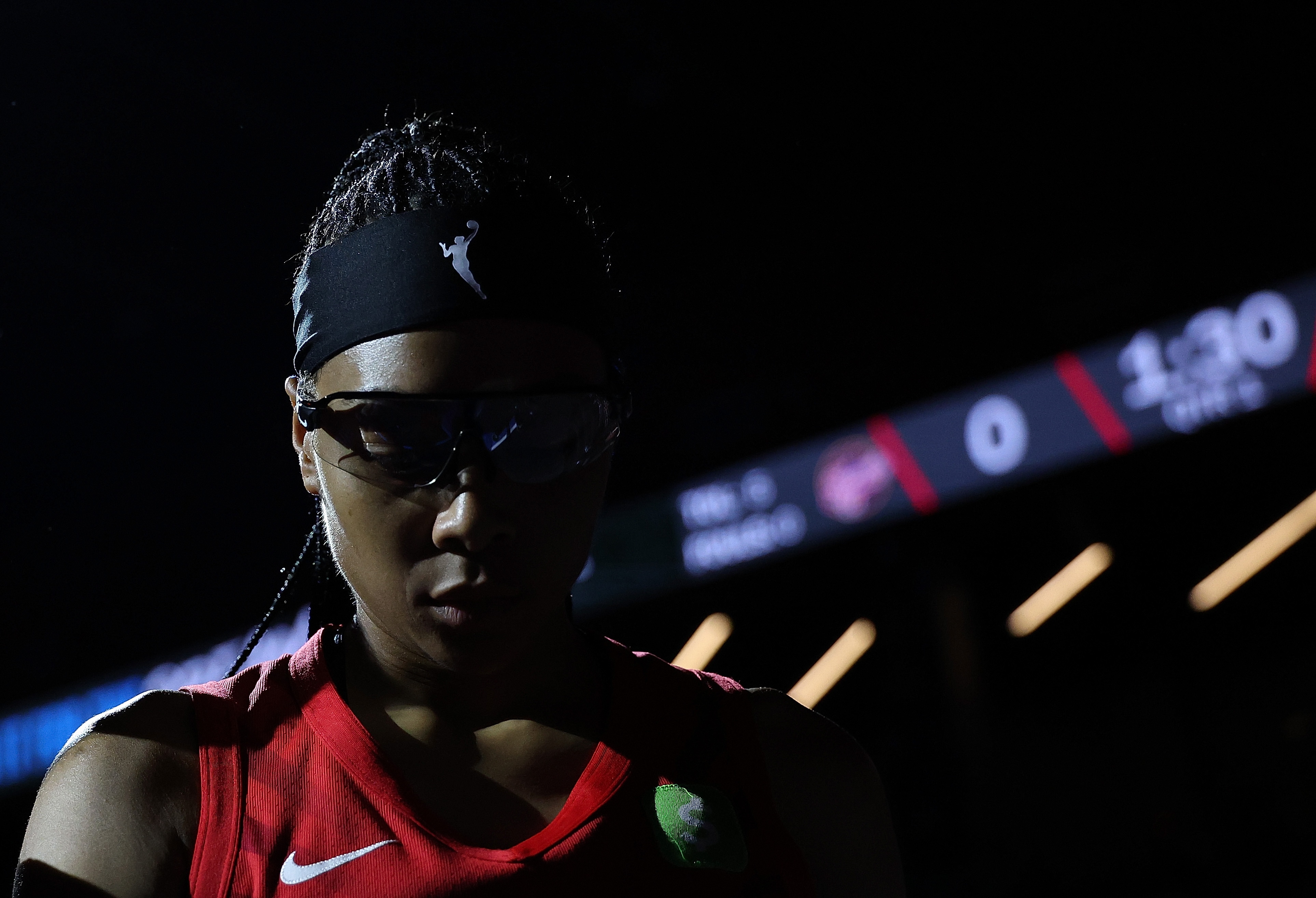 Allisha Gray #15 of the Atlanta Dream is introduced prior to game three