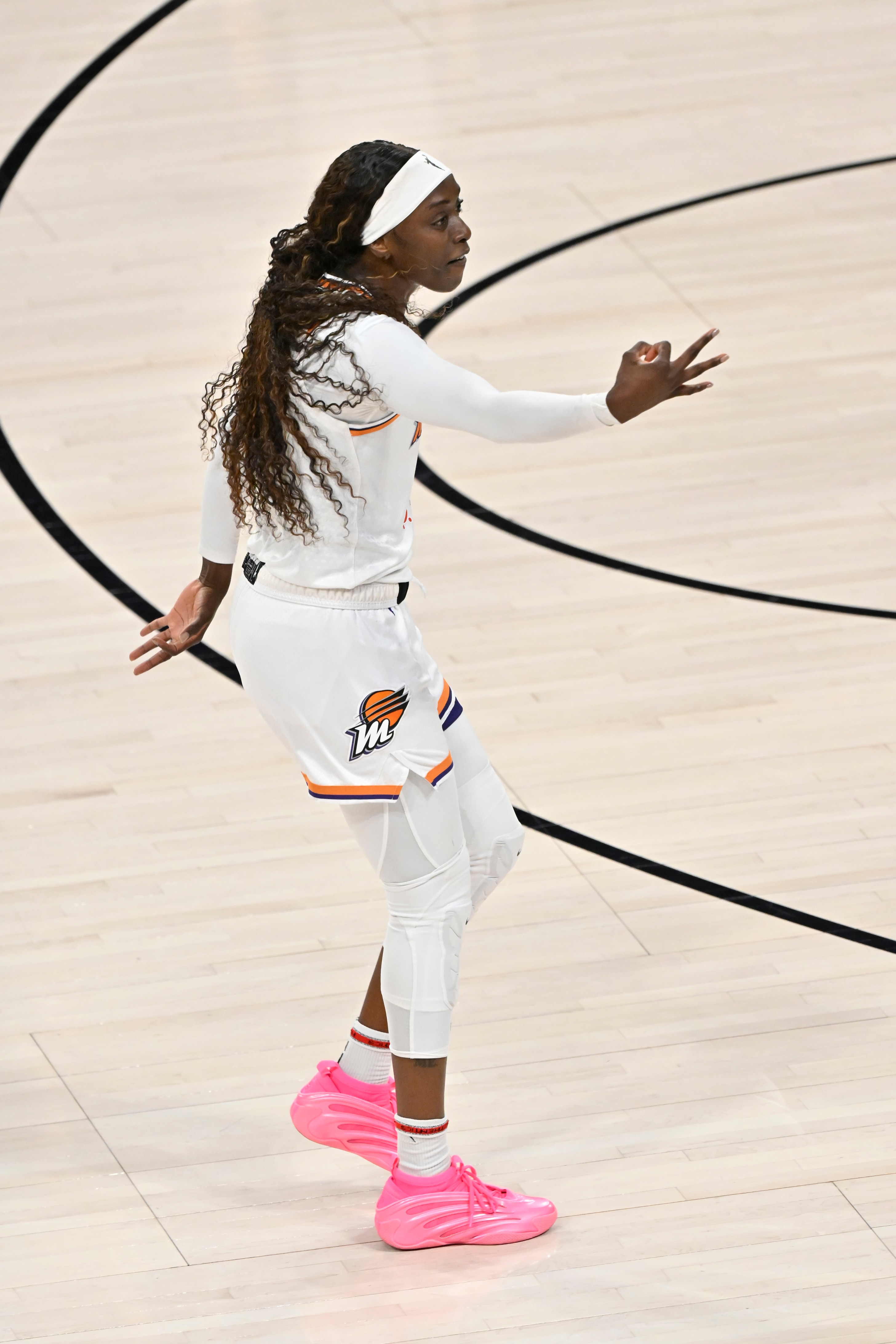 Kahleah Copper #2 of the Phoenix Mercury celebrates during the game against the Las Vegas Aces during Game 2 of the 2025 WNBA Finals