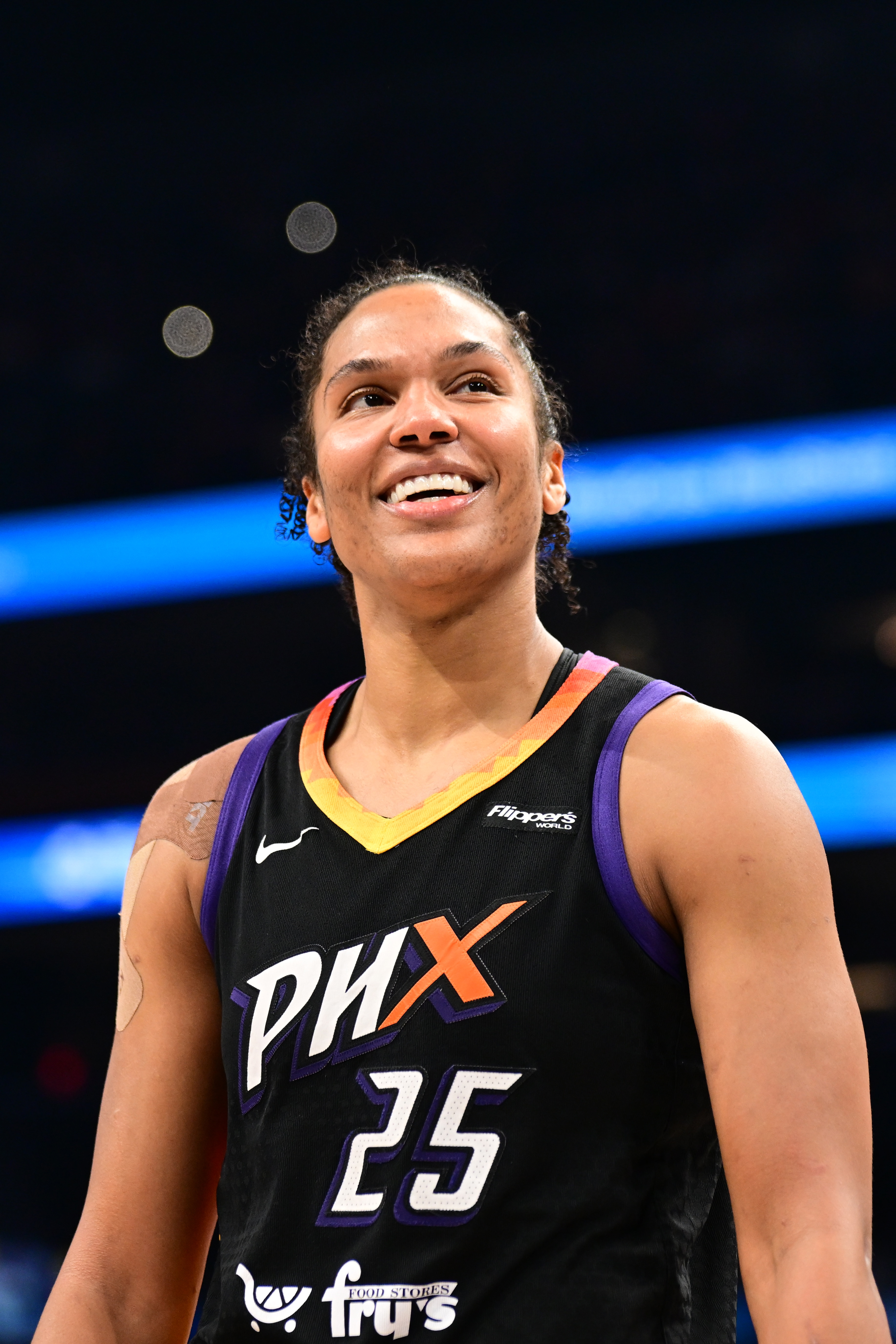 Alyssa Thomas #25 of the Phoenix Mercury smiles during the game against the Las Vegas Aces