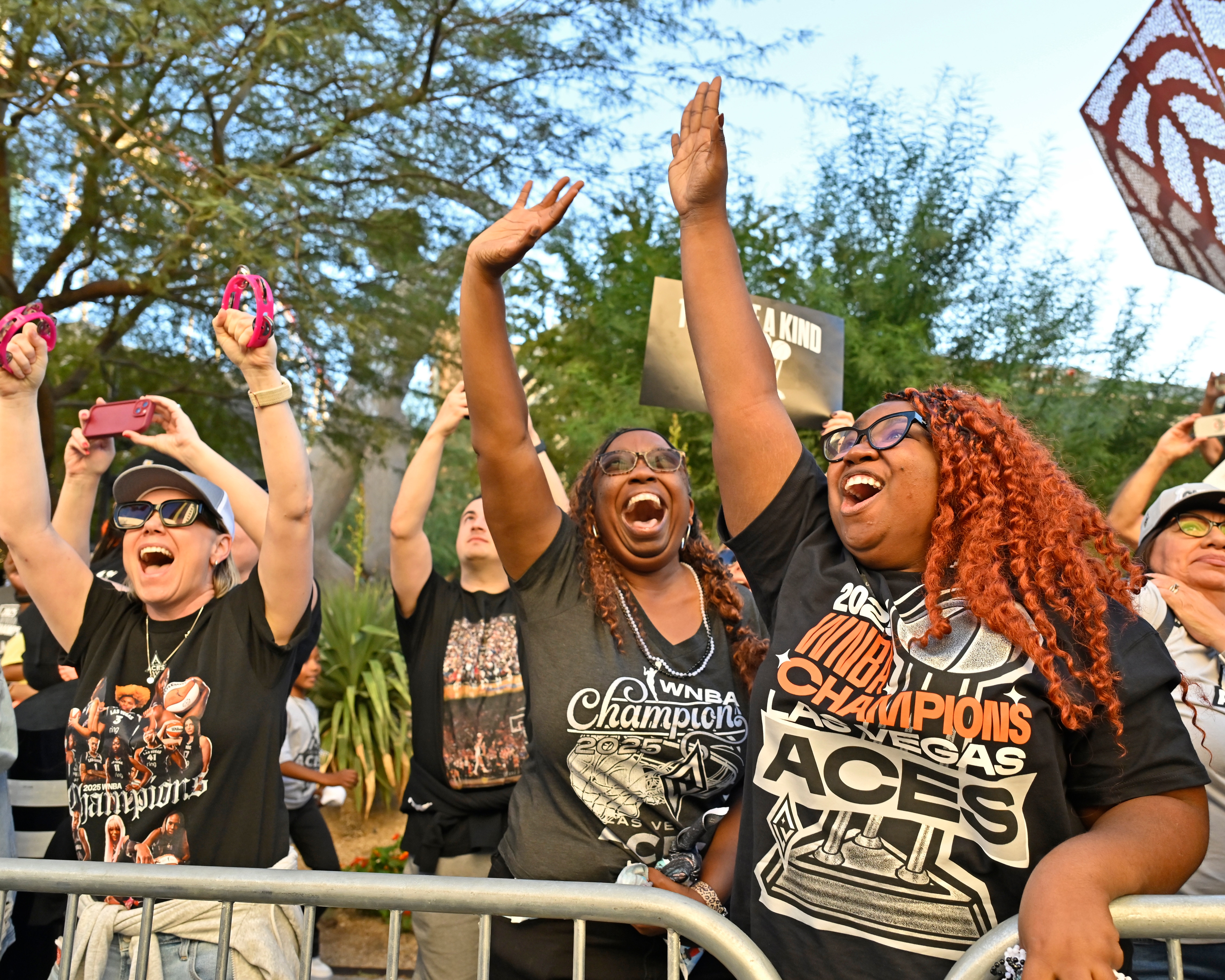 Fans Cheering at the Aces Victory Parade