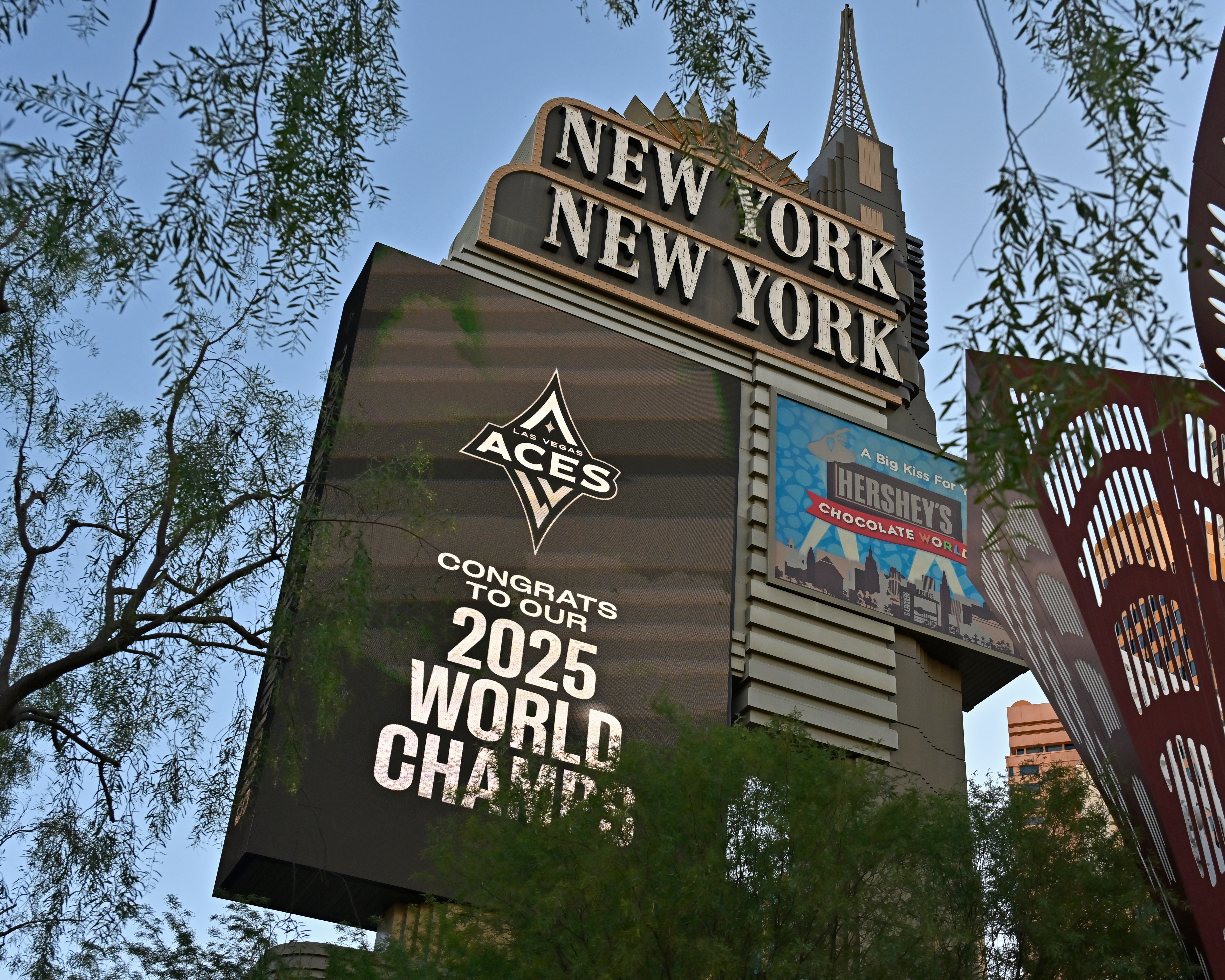 Aces Celebratory Sign in Las Vegas