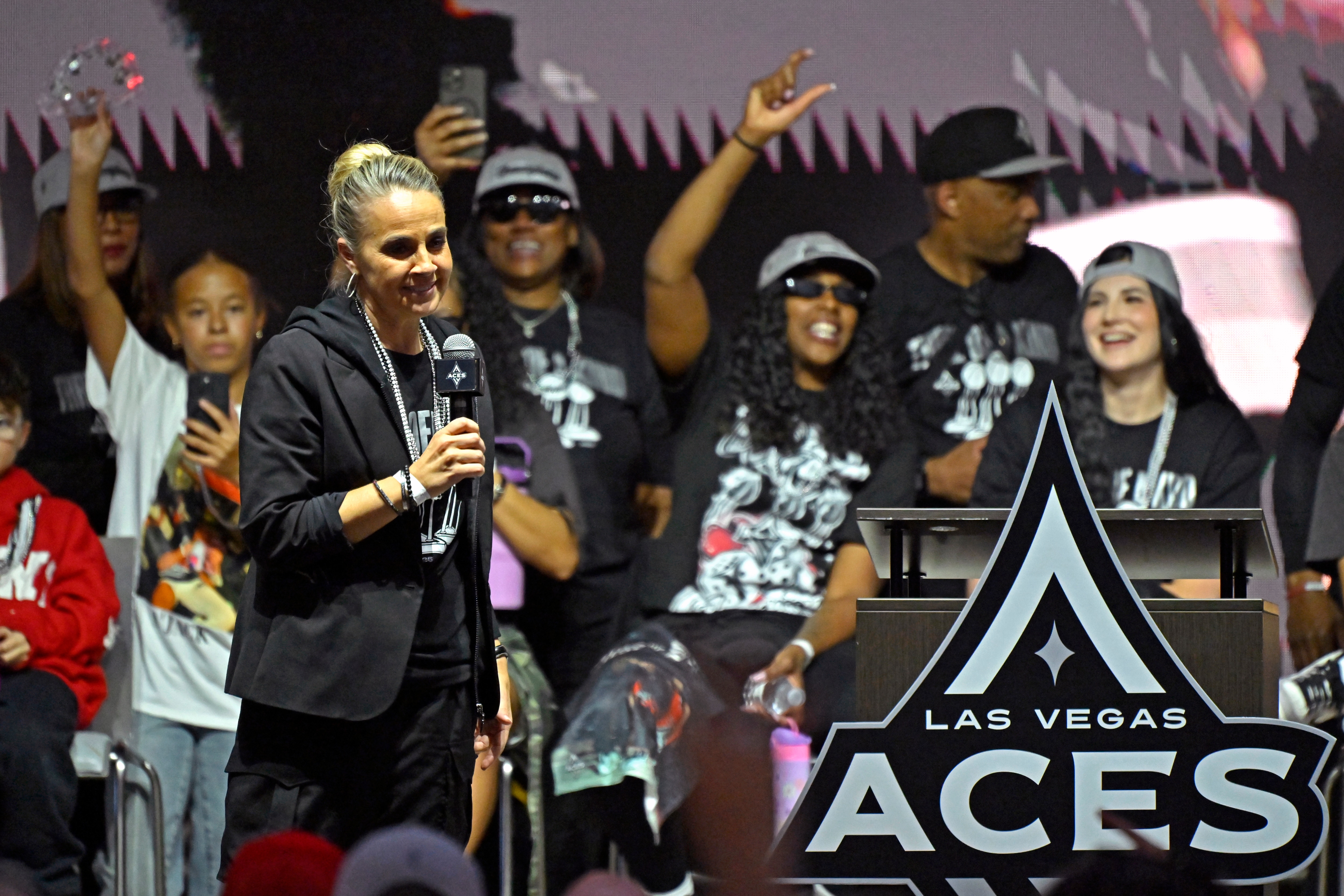 Coach Becky Hammon during speech