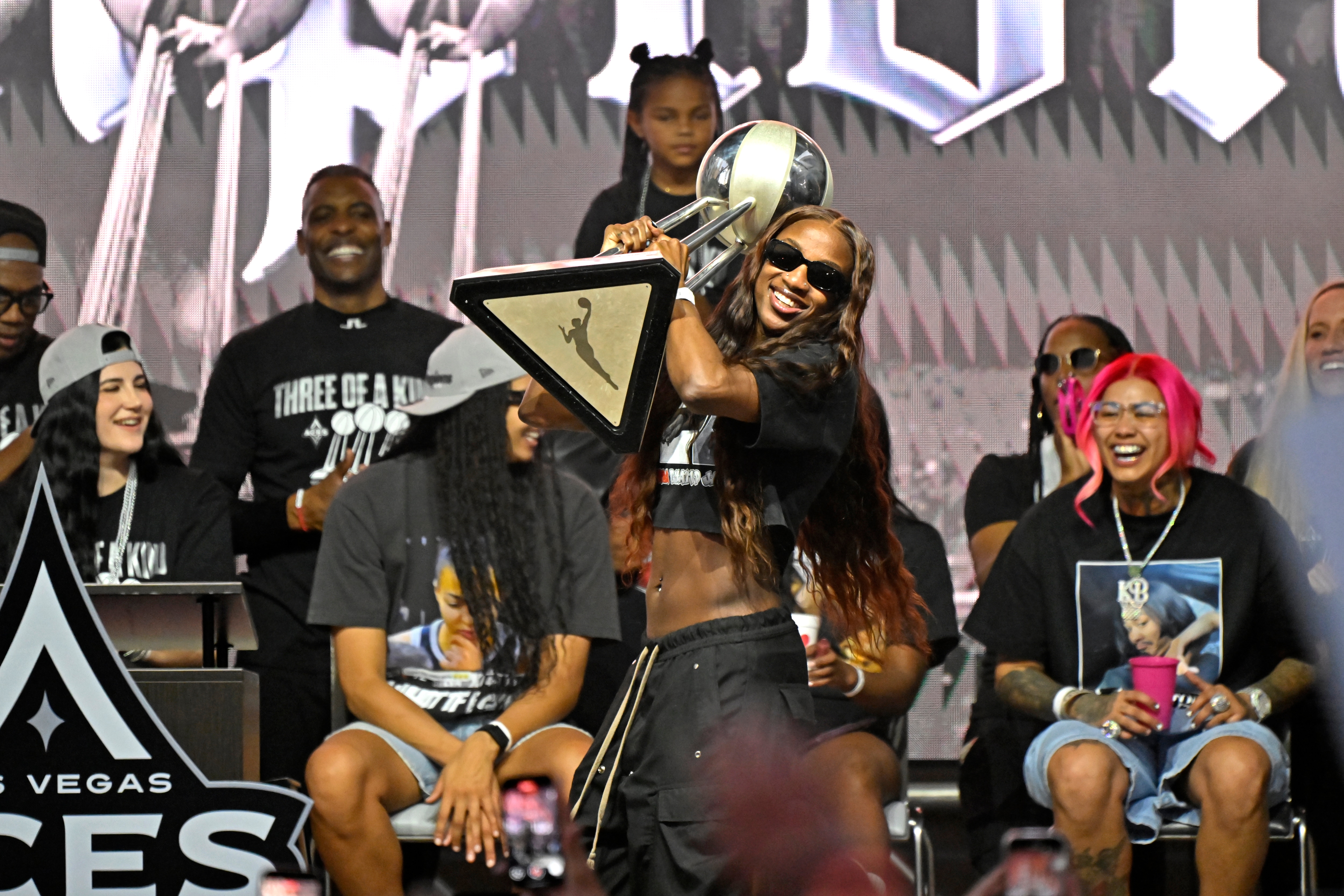 Jackie Young on celebration stage